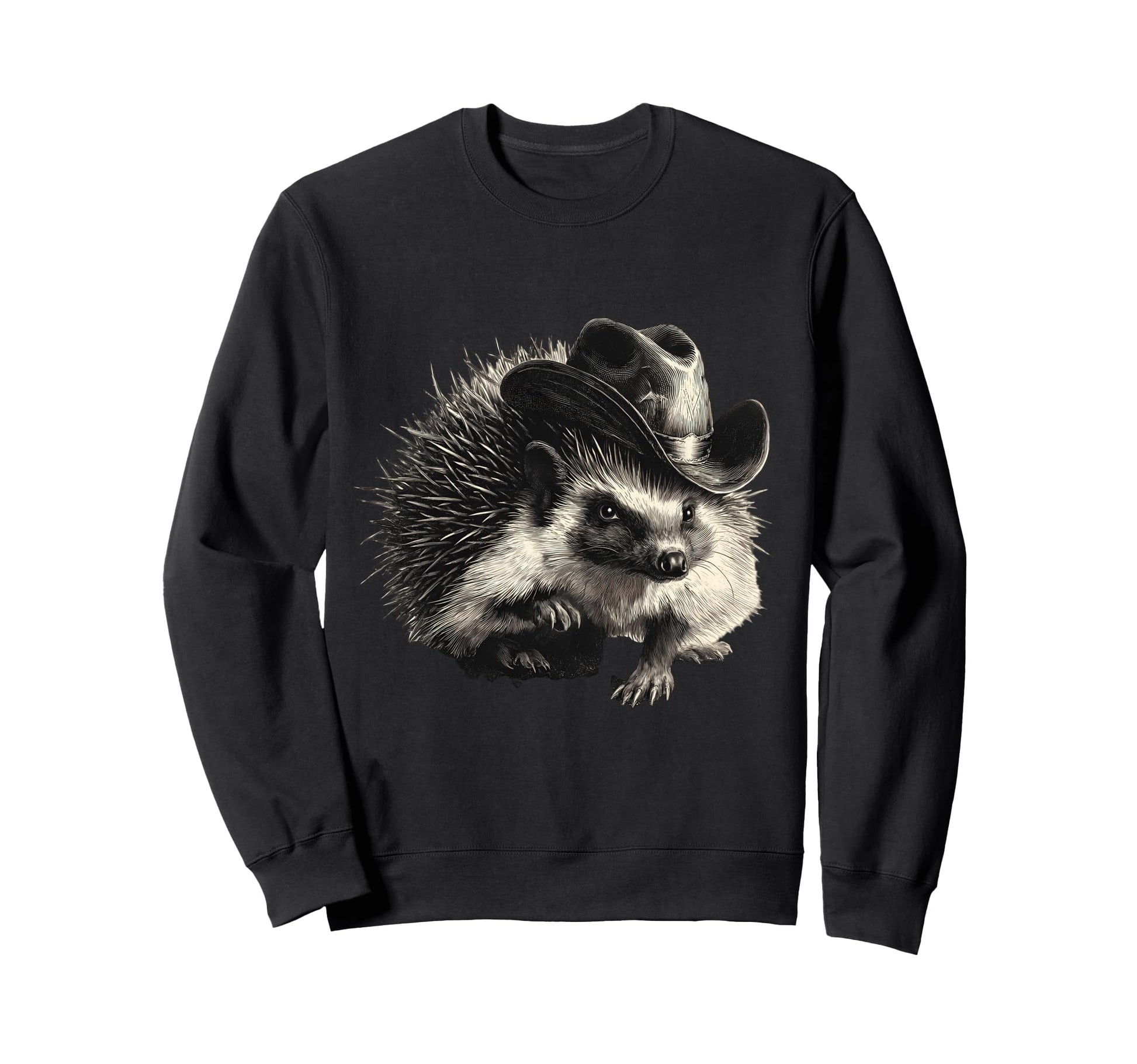 Hedgehog Cowboy Rodeo Cowgirl Sweatshirt - Fun Novelty Design Unisex - T-Shirt, Sweatshirt, Hoodie
