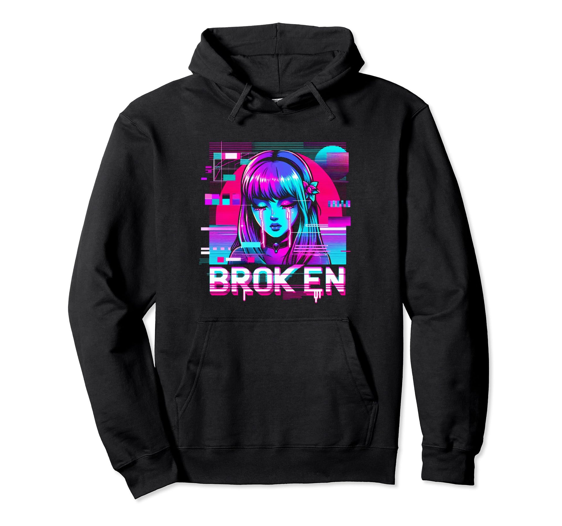 Sad Anime Japanese Vaporwave Aesthetic Hoodie - Casual Everyday Wear Unisex - T-Shirt, Sweatshirt, Hoodie
