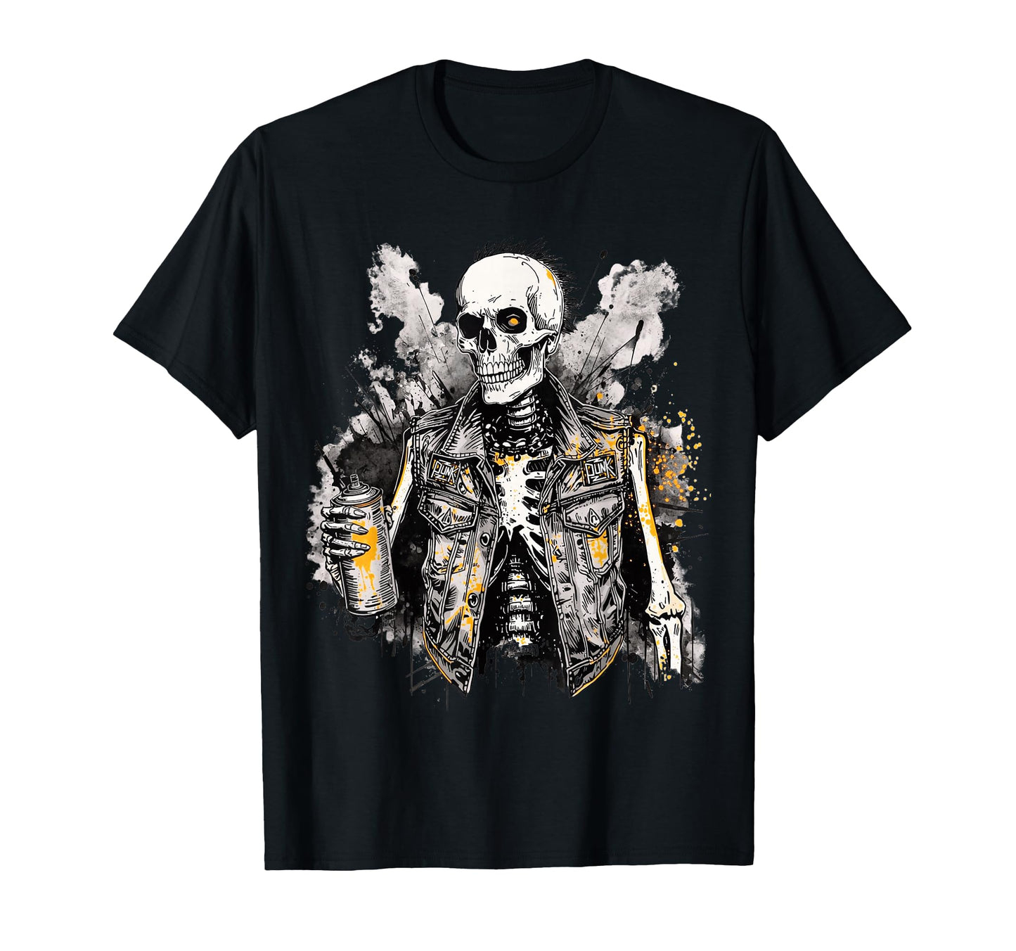 Grunge Rock Skeleton Graffiti Artist T-Shirt - Novelty Apparel for Adults - T-Shirt, Sweatshirt, Hoodie