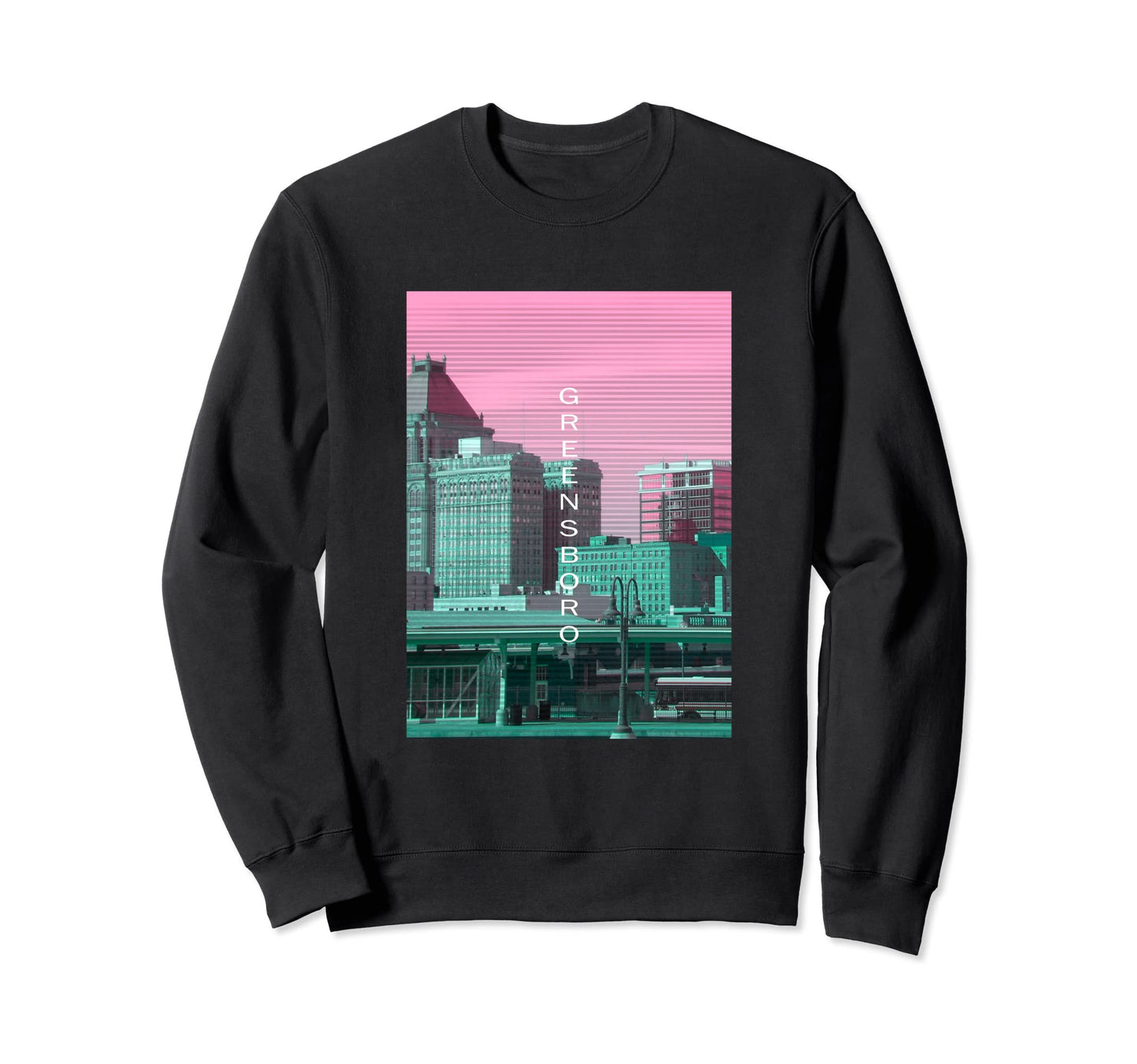 North Carolina Vaporwave Sweatshirt - Custom Art Print for Adults - T-Shirt, Sweatshirt, Hoodie