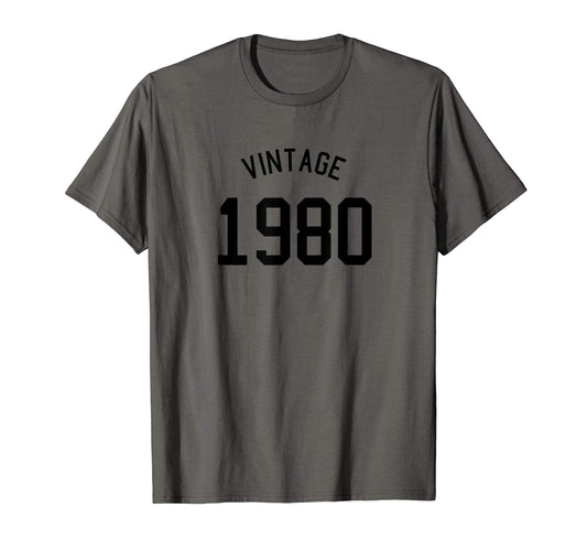 1980 Typography Birthday Year Gift T-Shirt - Unique Graphic Men Women - T-Shirt, Sweatshirt, Hoodie