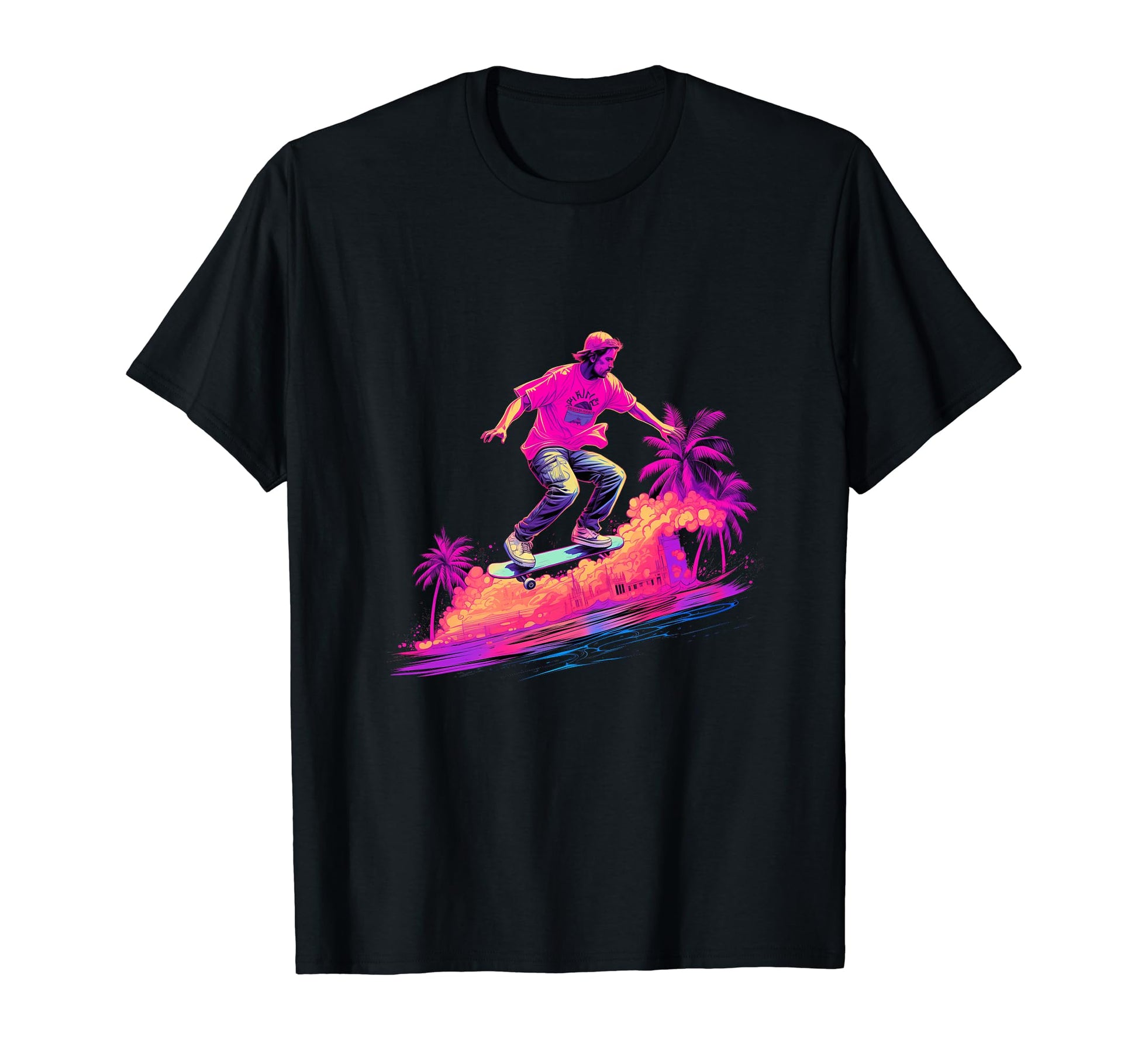Vaporwave Skateboarding Aesthetic T-Shirt - Novelty Apparel for Adults - T-Shirt, Sweatshirt, Hoodie