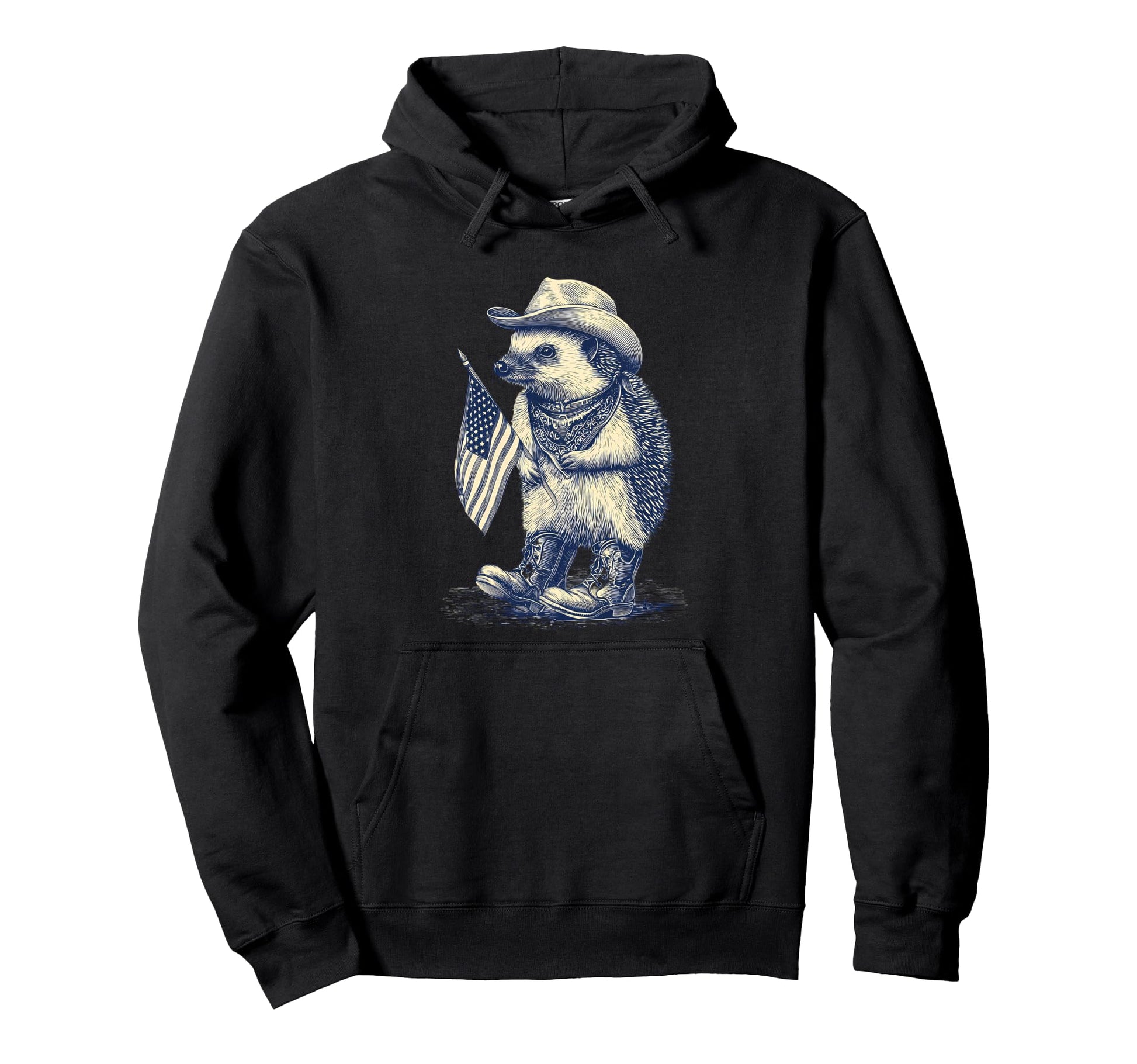 Country Cowboy Hedgehog Rodeo Hoodie - Fun Novelty Design Men Women - T-Shirt, Sweatshirt, Hoodie