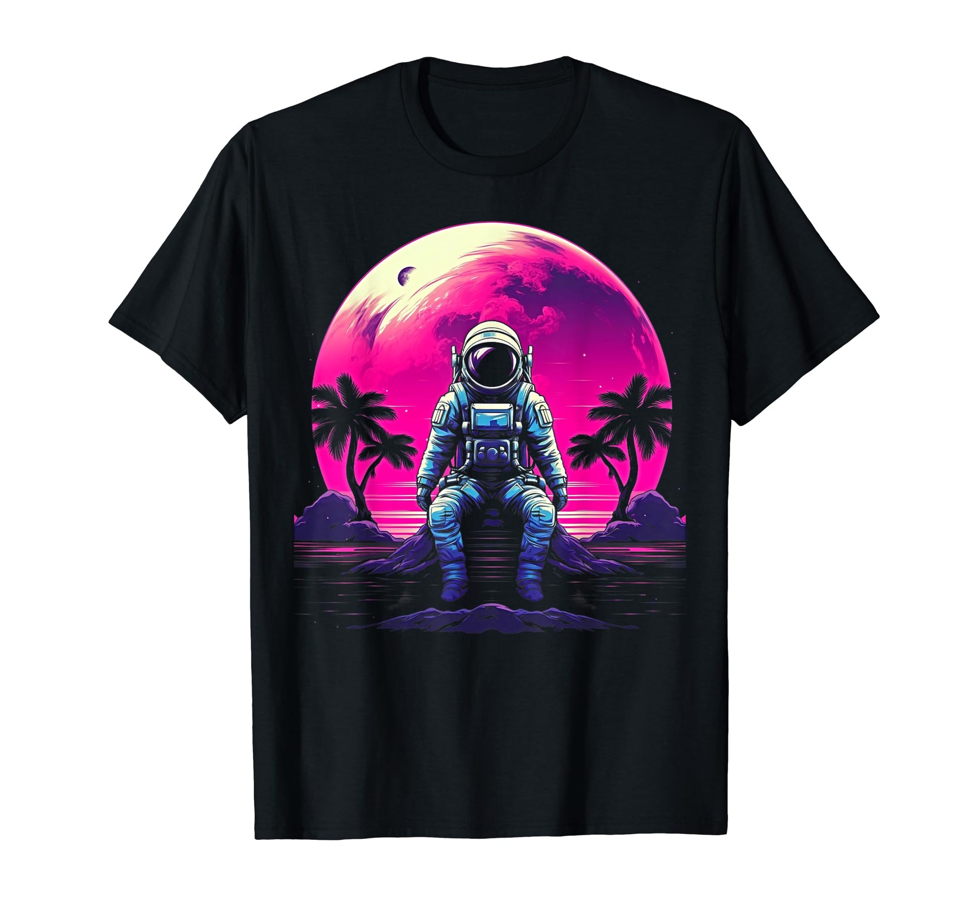 Synthwave Astronaut Cyberpunk 80S Sci Fi 27 T-Shirt - Graphic Print Unisex - T-Shirt, Sweatshirt, Hoodie