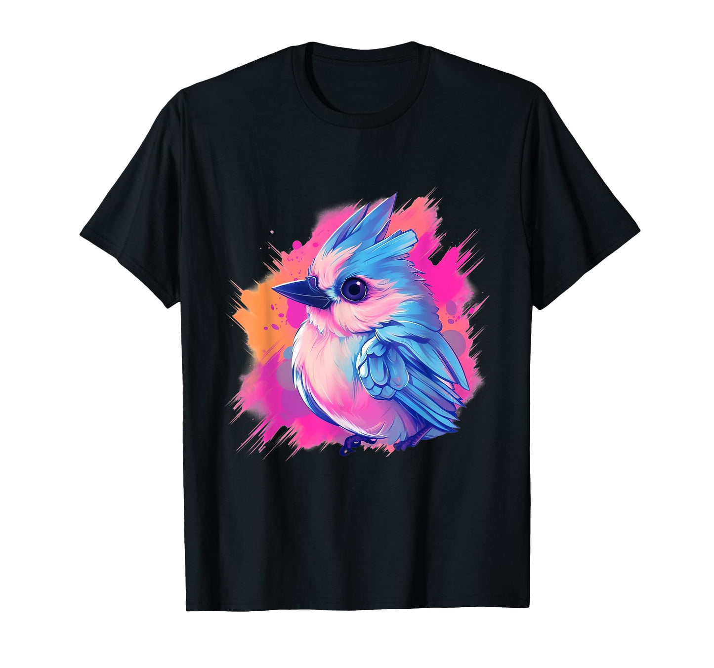 Vaporwave Aesthetic Tufted Titmouse T-Shirt - Unique Graphic for Adults - T-Shirt, Sweatshirt, Hoodie