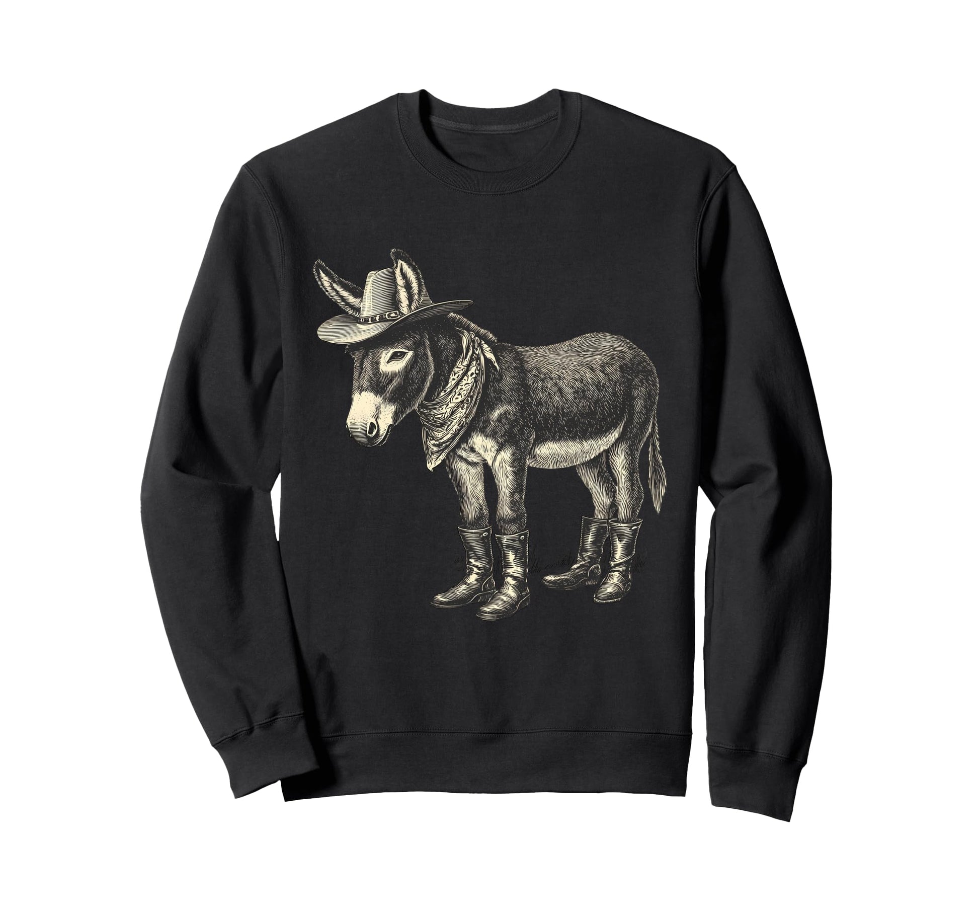 Donkey Cowboy Rodeo Cowgirl Western Sweatshirt - Trendy Graphic Unisex - T-Shirt, Sweatshirt, Hoodie
