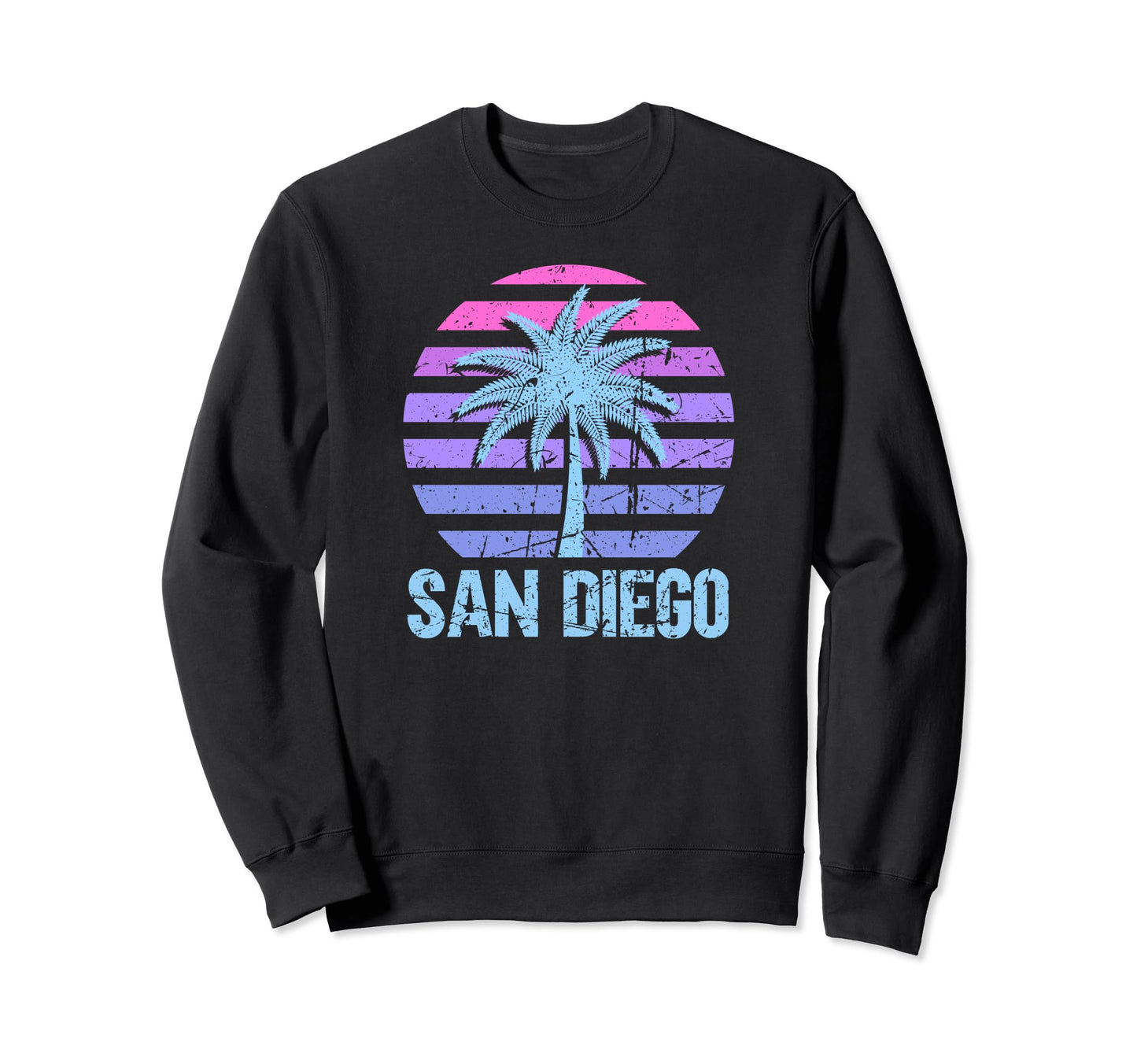 San Diego Vacation Vaporwave Aesthetic Sweatshirt - Trendy Graphic Unisex - T-Shirt, Sweatshirt, Hoodie