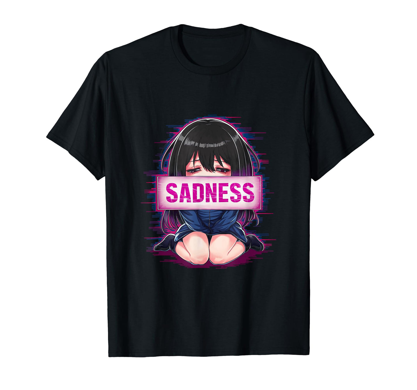 Sad Anime Crying Japanese Aesthetic T-Shirt - Streetwear Style Men Women - T-Shirt, Sweatshirt, Hoodie
