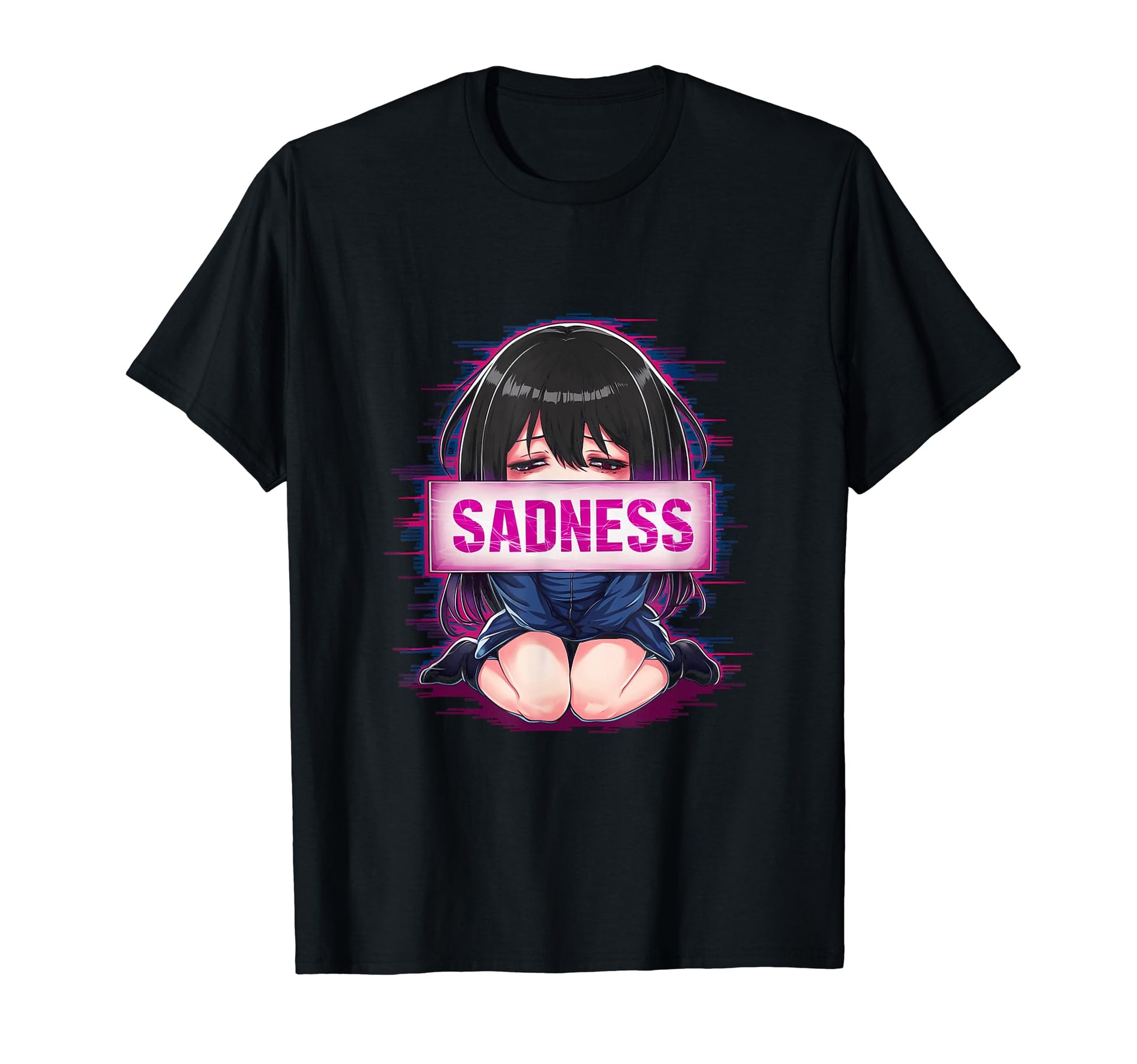Sad Anime Crying Japanese Aesthetic T-Shirt - Streetwear Style Men Women - T-Shirt, Sweatshirt, Hoodie