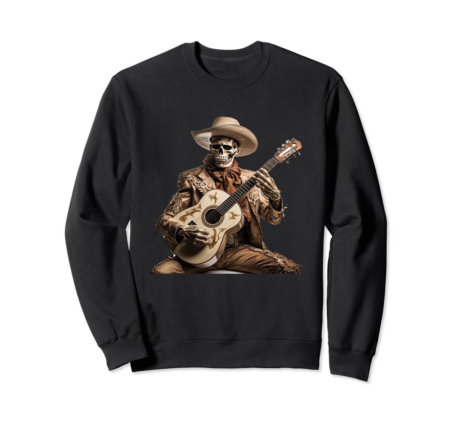Skeleton Cowboy Playing Sweatshirt - Casual Everyday Wear for Adults - T-Shirt, Sweatshirt, Hoodie