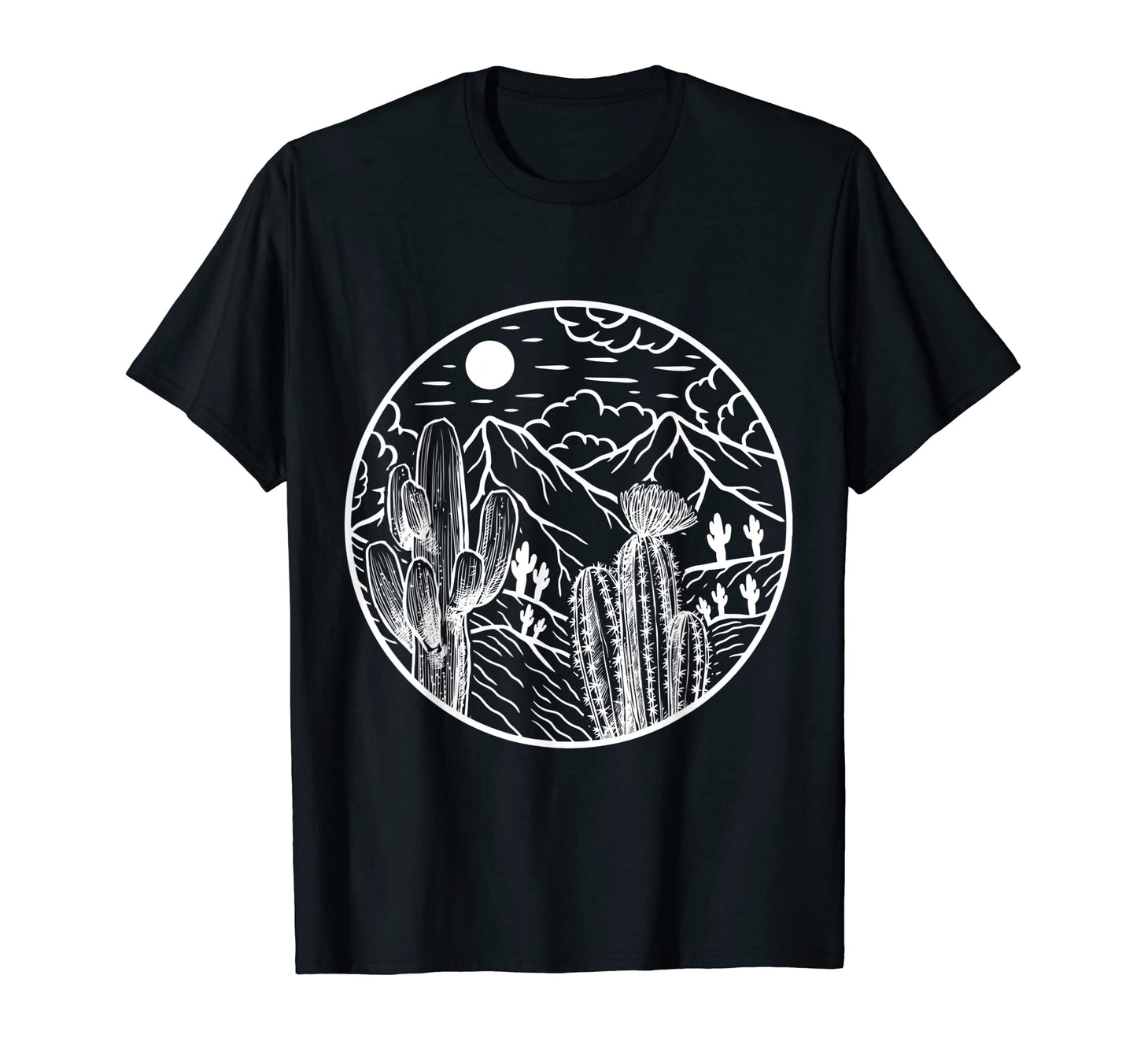 Western Landscape Cactus Desert T-Shirt - Fun Novelty Design Men Women - T-Shirt, Sweatshirt, Hoodie