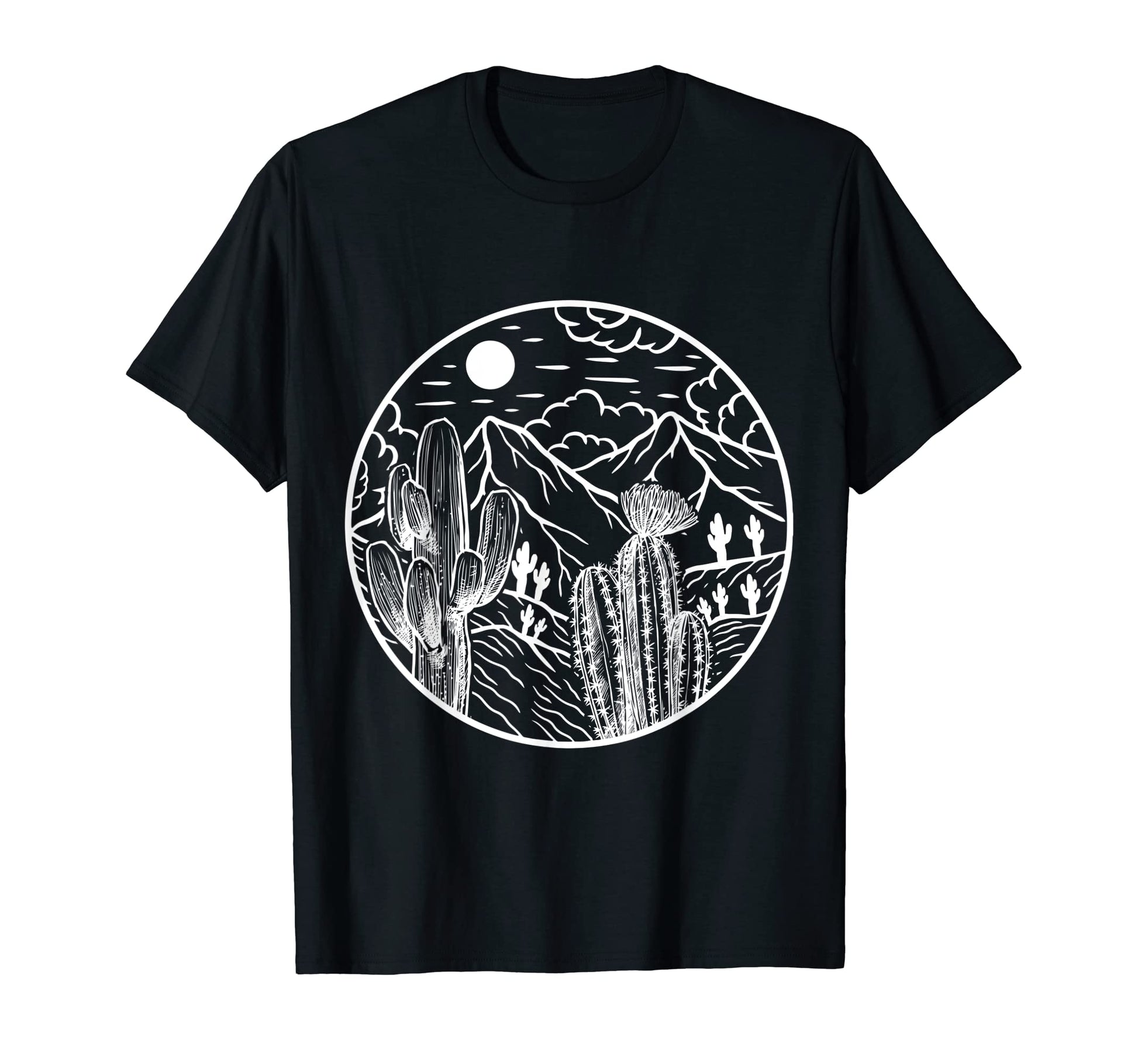Western Landscape Cactus Desert T-Shirt - Fun Novelty Design Men Women - T-Shirt, Sweatshirt, Hoodie