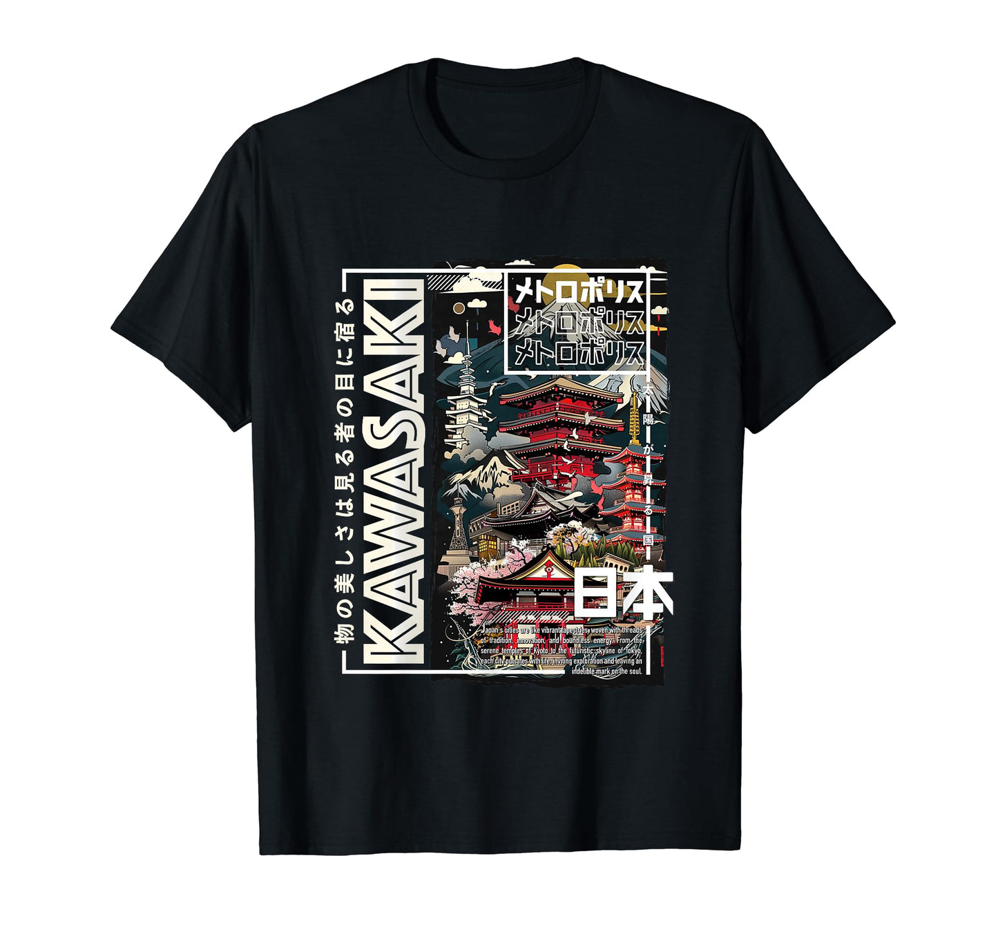 Kawasaki City 90S Japan Aesthetics 80S T-Shirt - Custom Art Print Unisex - T-Shirt, Sweatshirt, Hoodie