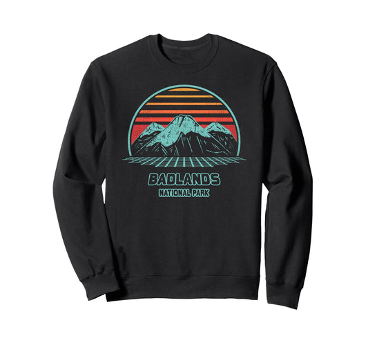 Badlands National Park Hiking 80S Sweatshirt - Aesthetic Graphic Unisex - T-Shirt, Sweatshirt, Hoodie
