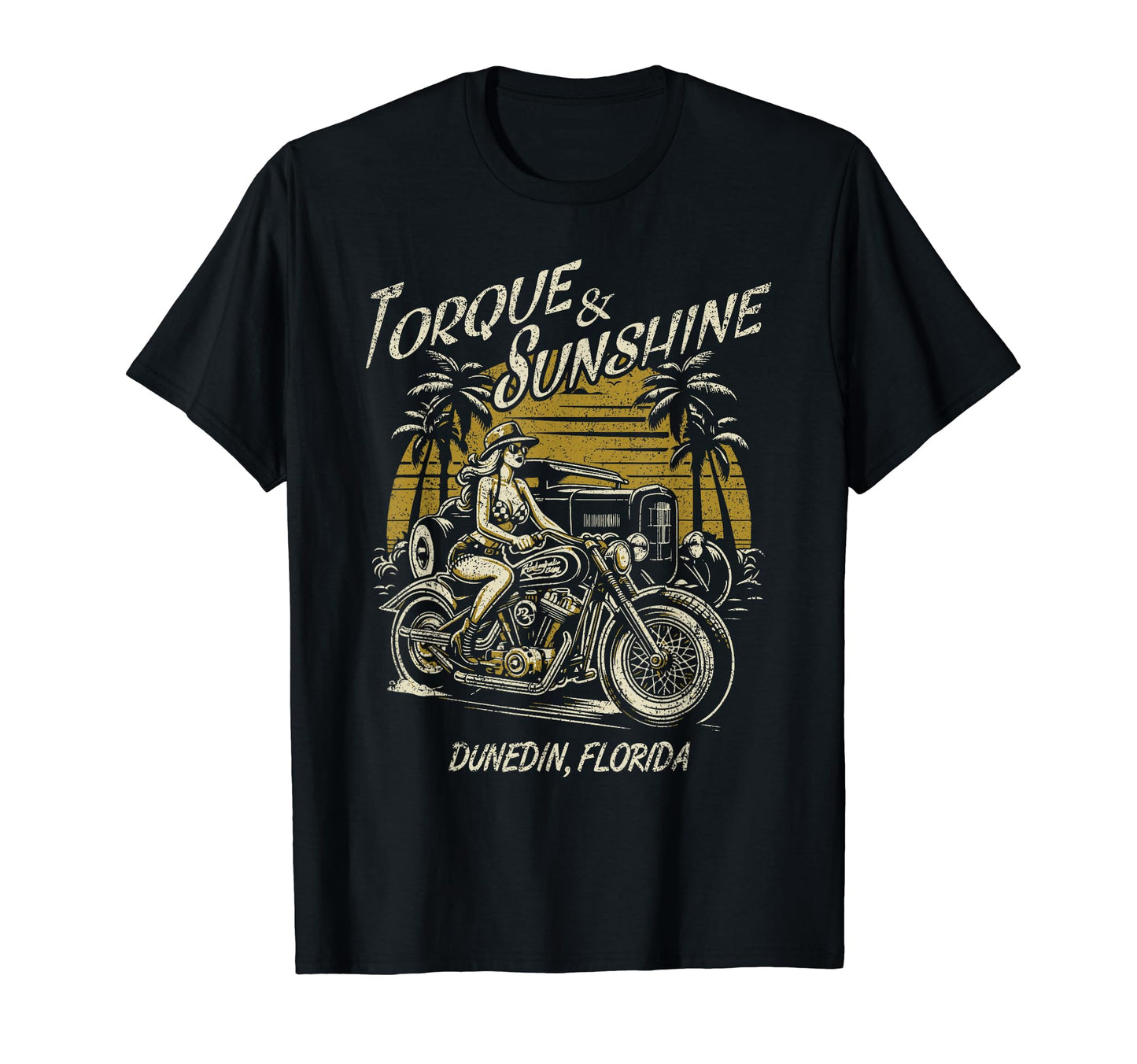 Dunedin Florida Motorcycle Hotrod T-Shirt - Trendy Graphic Men Women - T-Shirt, Sweatshirt, Hoodie