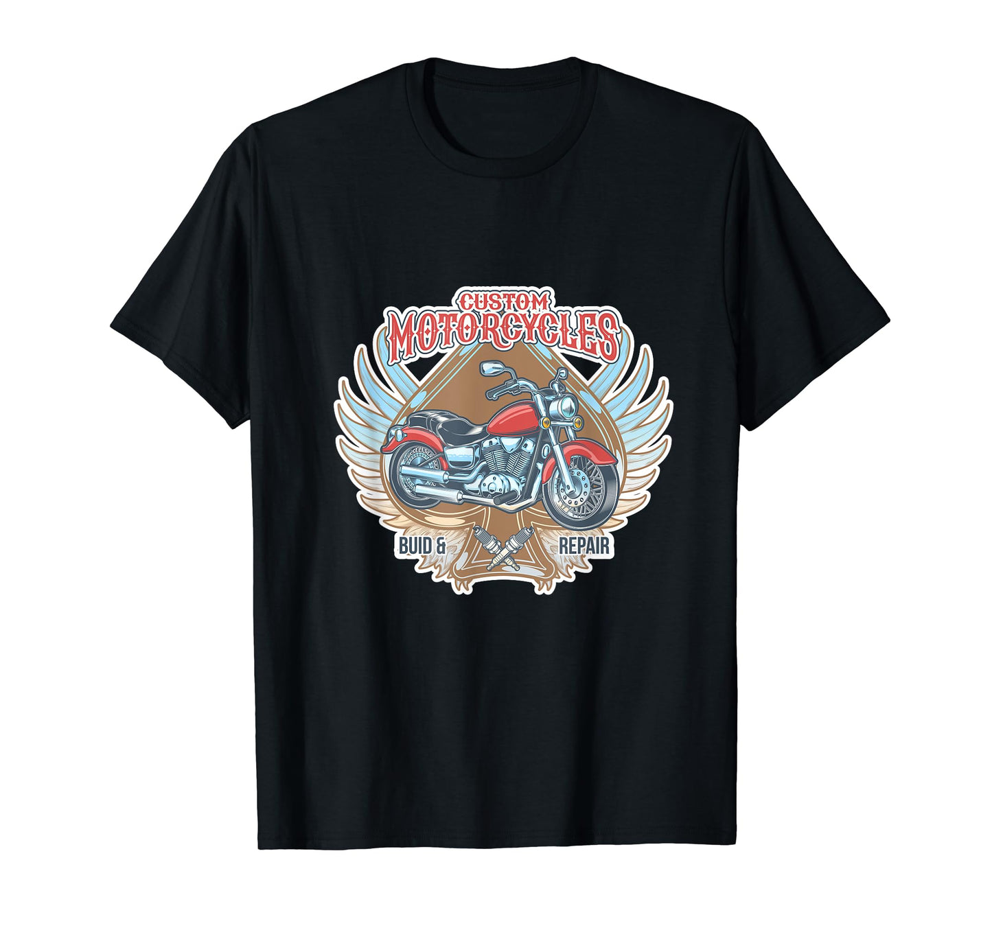 American Custum Motorcycle T-Shirt - Aesthetic Graphic for Adults - T-Shirt, Sweatshirt, Hoodie