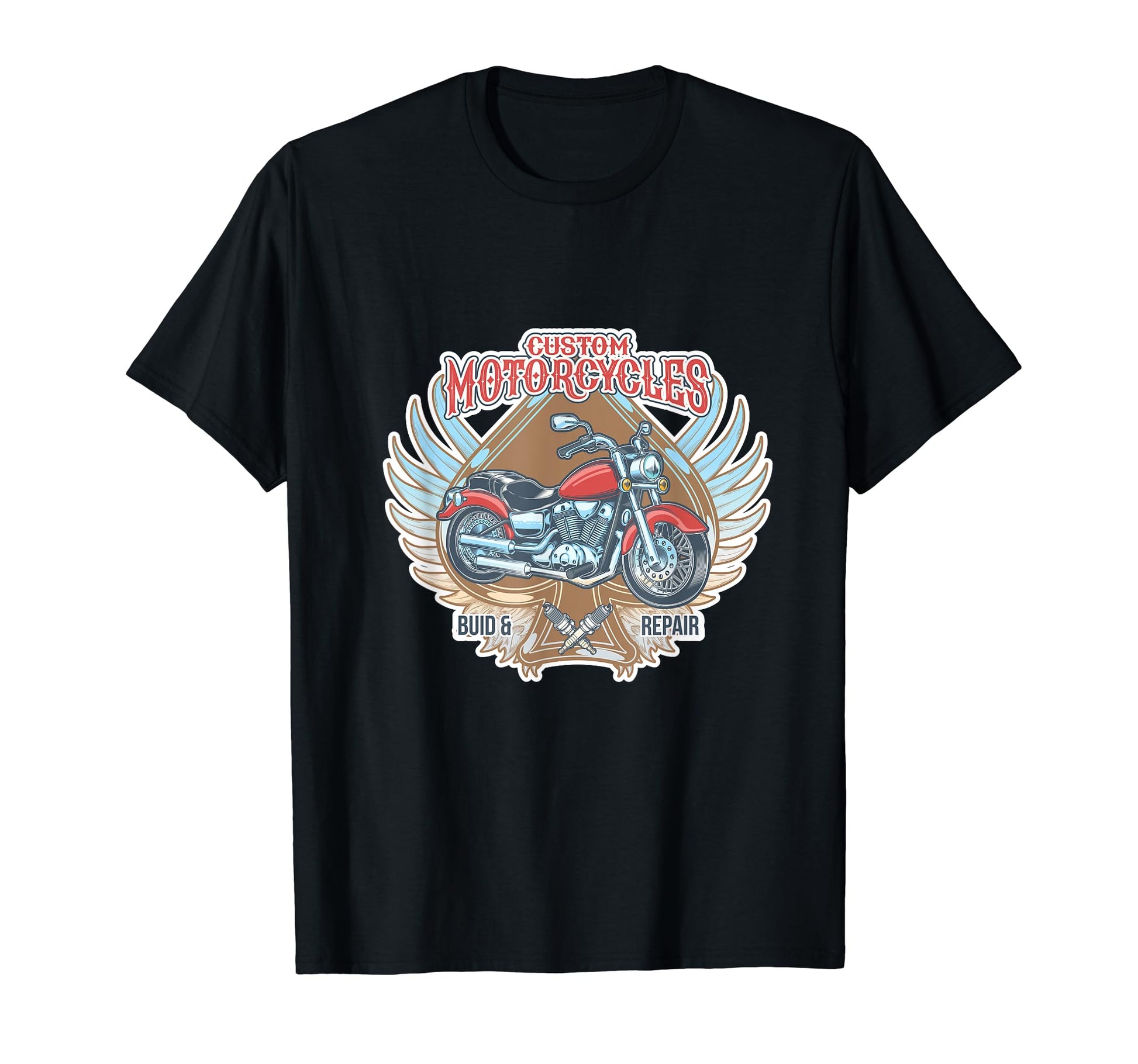 American Custum Motorcycle T-Shirt - Aesthetic Graphic for Adults - T-Shirt, Sweatshirt, Hoodie