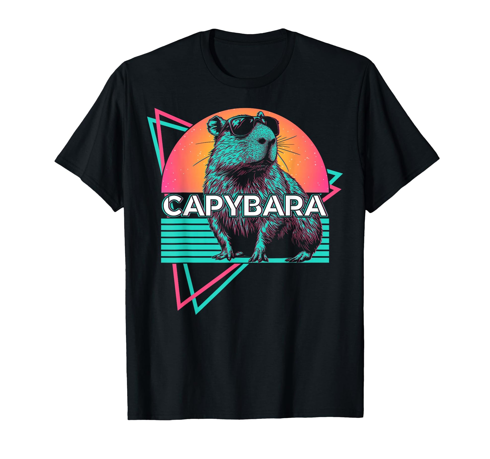 Capybara Capibara Sunglasses Vaporwave T-Shirt - Unique Graphic Men Women - T-Shirt, Sweatshirt, Hoodie