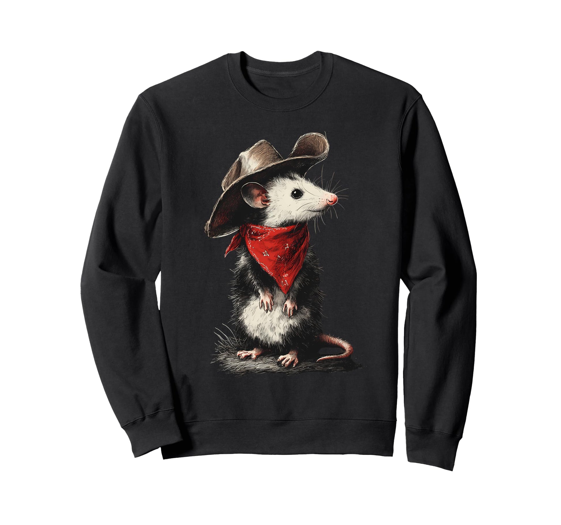 Country Cowboy Opossum Rodeo Sweatshirt - Minimalist Print Men Women - T-Shirt, Sweatshirt, Hoodie