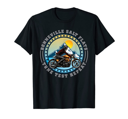 Bonneville Salt Flats Motorcycle Rider T-Shirt - Trendy Graphic Unisex - T-Shirt, Sweatshirt, Hoodie