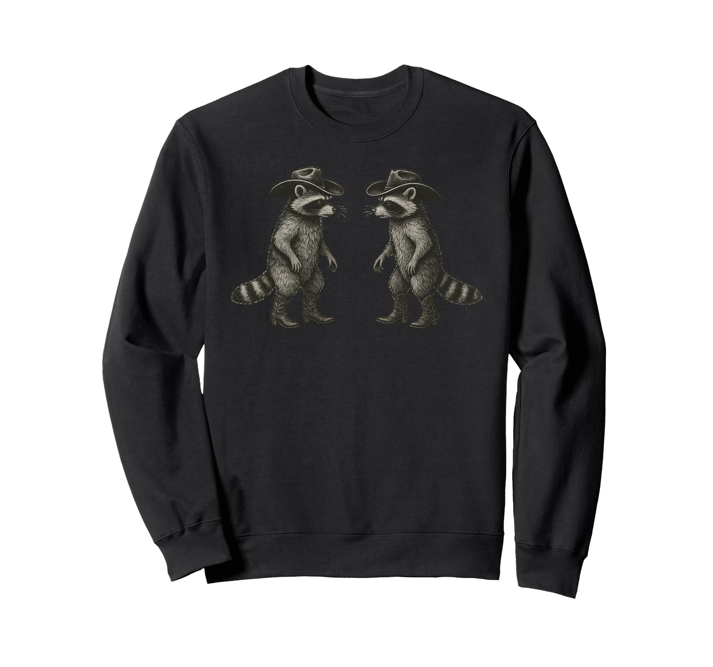 Raccoon Dressed As Cowboy Funny T-Shirt - Aesthetic Graphic Men Women - T-Shirt, Sweatshirt, Hoodie