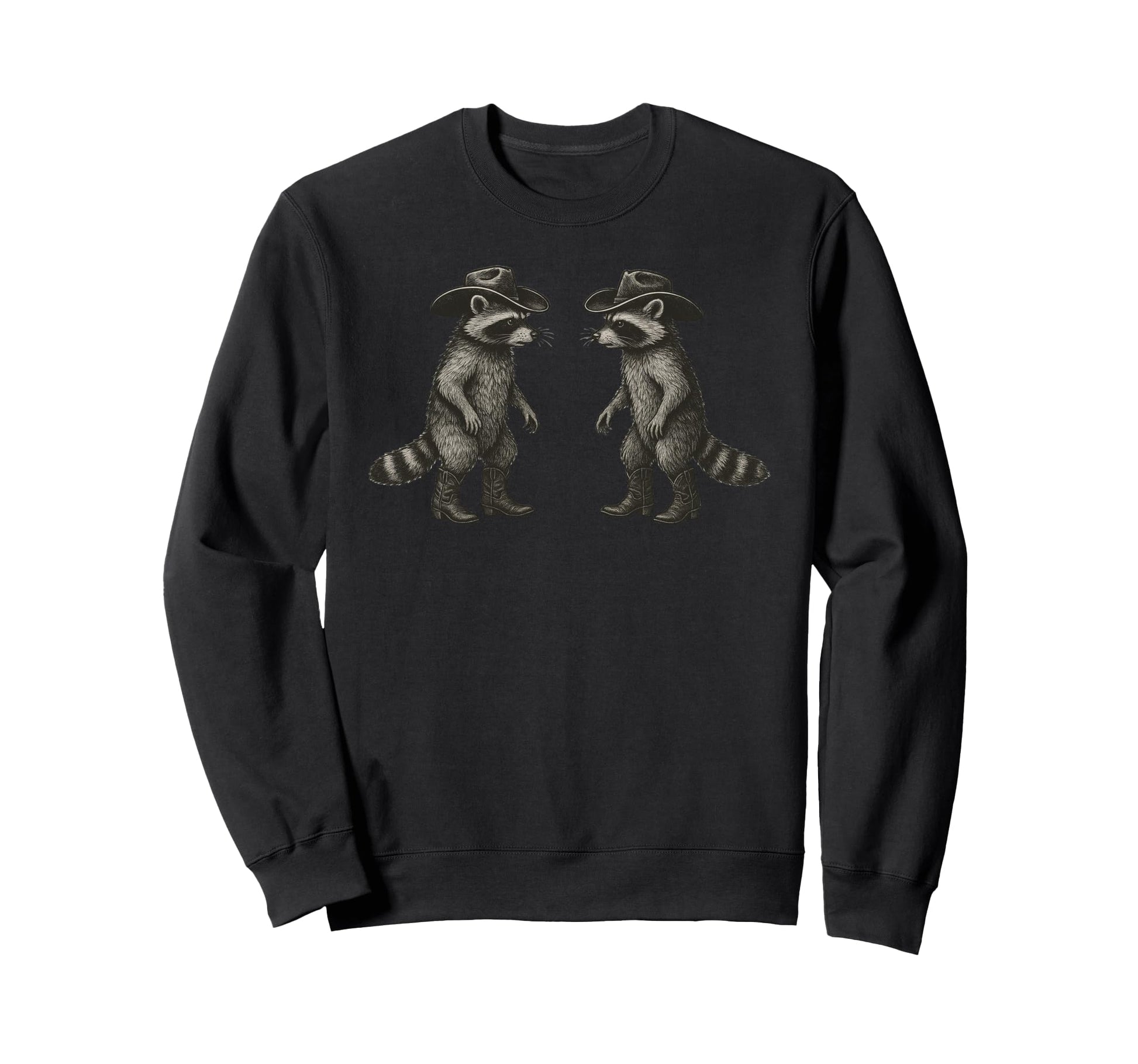 Raccoon Dressed As Cowboy Funny T-Shirt - Aesthetic Graphic Men Women - T-Shirt, Sweatshirt, Hoodie