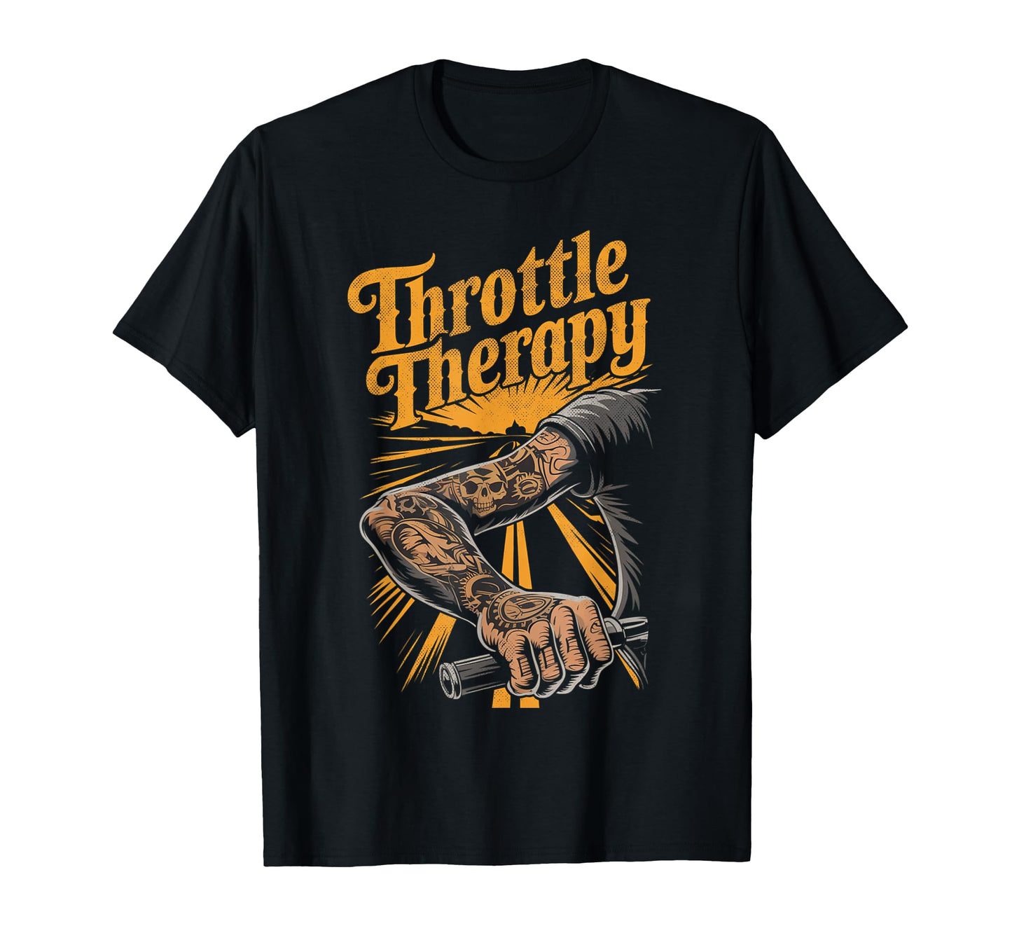 Throttle Therapy Motorcycle Biker T-Shirt - Casual Everyday Wear Men Women - T-Shirt, Sweatshirt, Hoodie