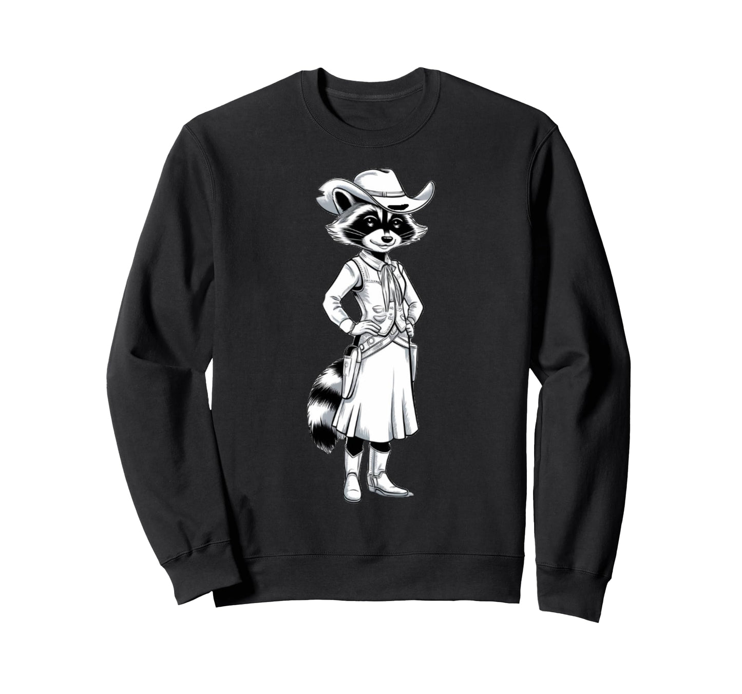 Howdy Cowboy Raccoon Western Charm Sweatshirt - Unique Graphic for Adults - T-Shirt, Sweatshirt, Hoodie