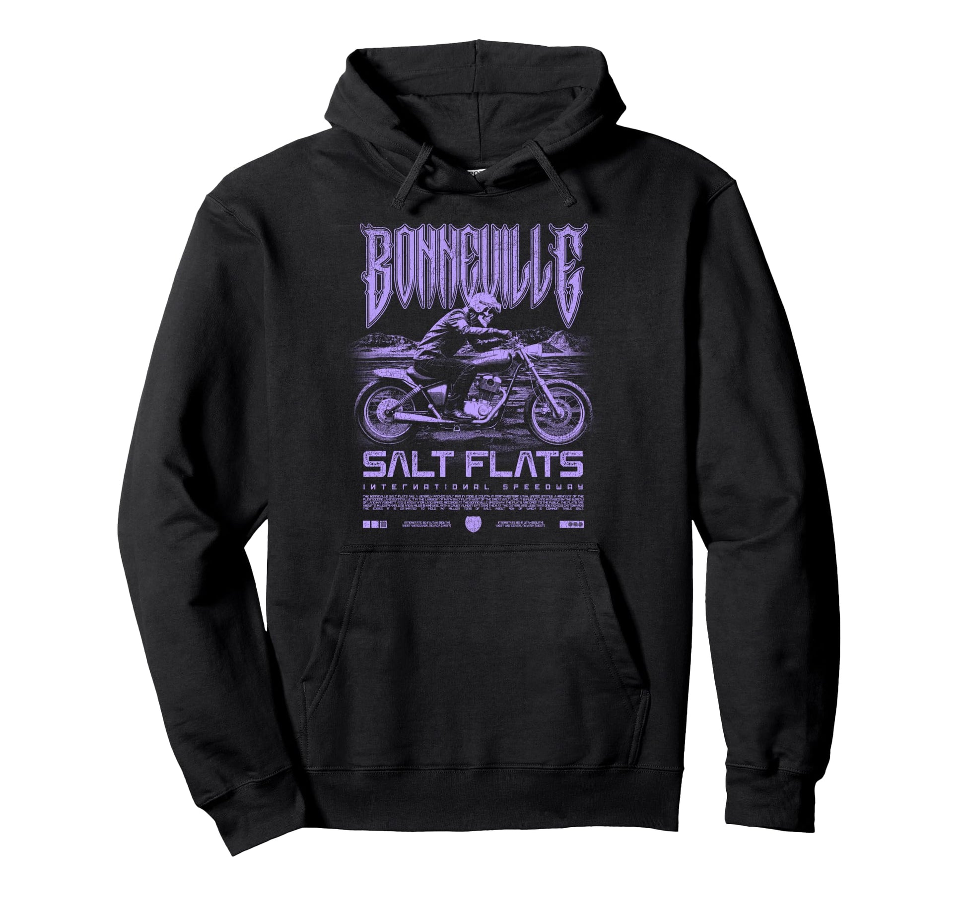 Bonneville Salt Flats Motorcycle Racing Hoodie - Trendy Graphic Men Women - T-Shirt, Sweatshirt, Hoodie