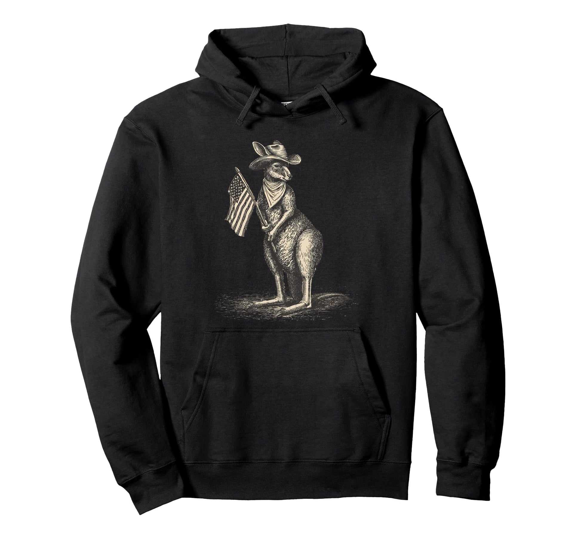 Kangaroo Cowboy Rodeo Australia Hoodie - Casual Everyday Wear Men Women - T-Shirt, Sweatshirt, Hoodie
