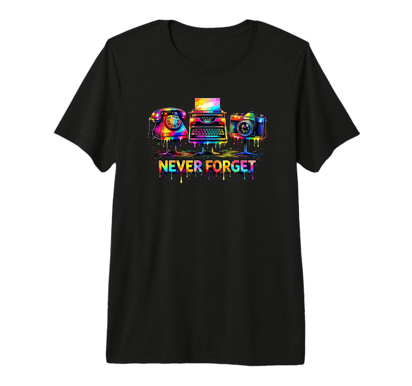 Never Forget Telephone Typewriter T-Shirt - Aesthetic Graphic Unisex - T-Shirt, Sweatshirt, Hoodie