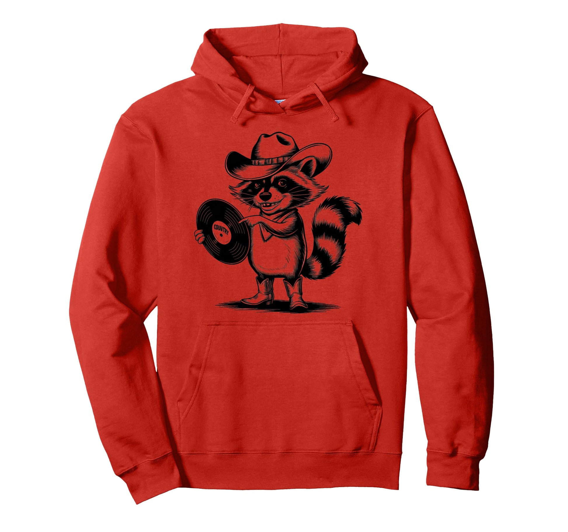 Raccoon 90S Country Music Western Cowboy Hoodie - Unique Graphic Unisex - T-Shirt, Sweatshirt, Hoodie