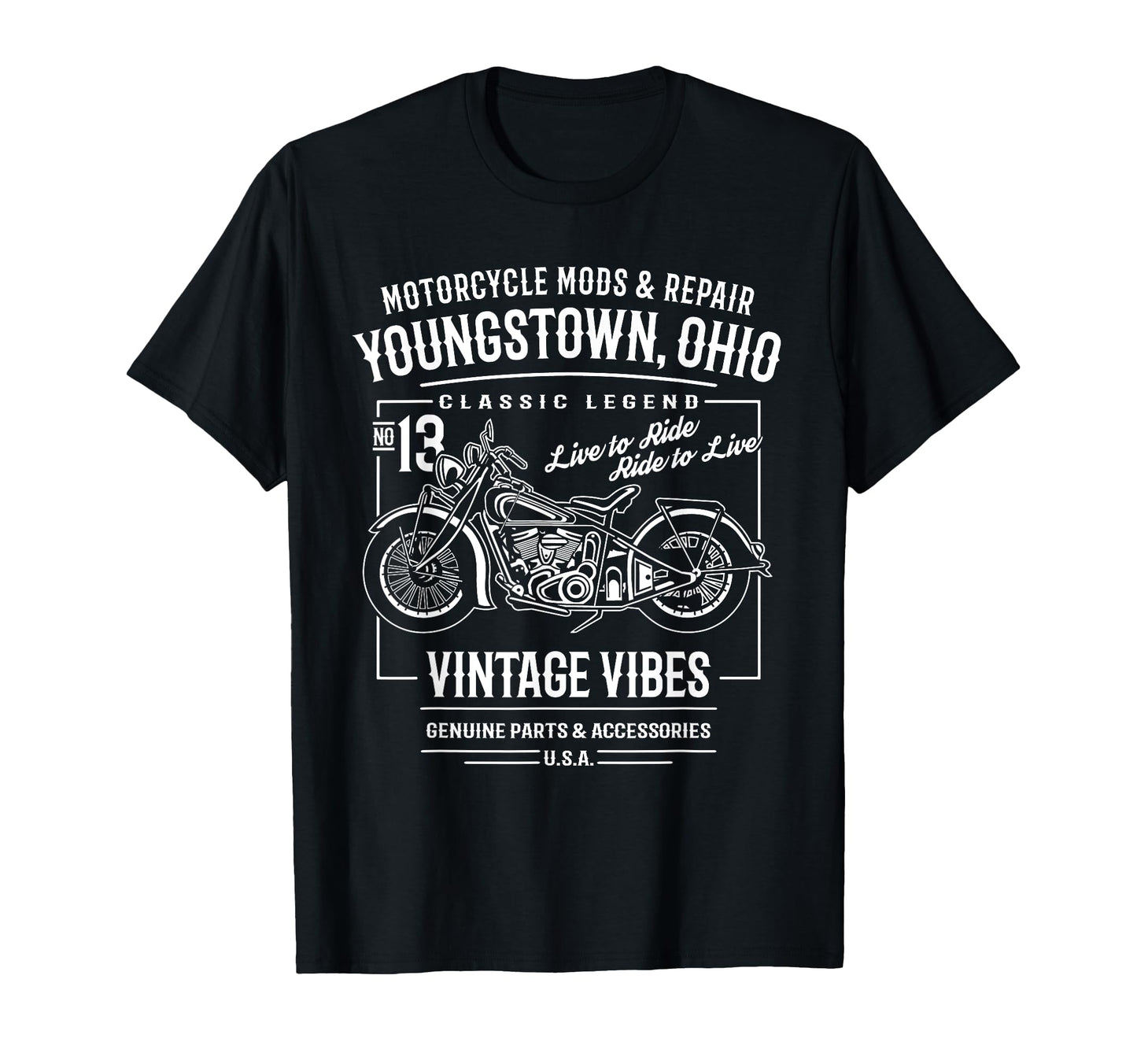 Youngstown Oh Usa Motorcycle T-Shirt - Casual Everyday Wear Men Women - T-Shirt, Sweatshirt, Hoodie