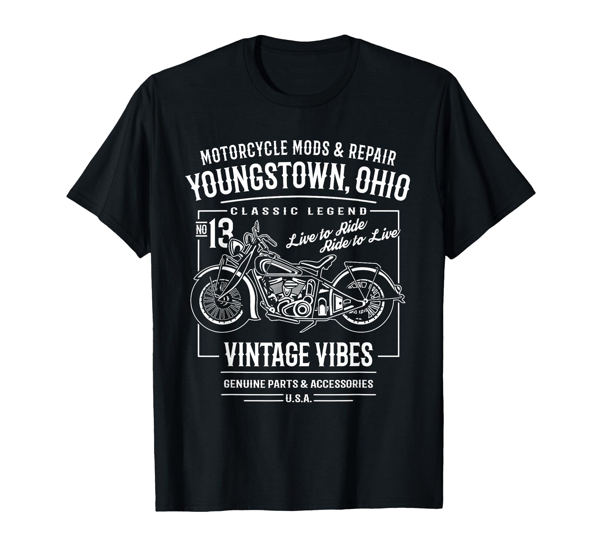 Youngstown Oh Usa Motorcycle T-Shirt - Casual Everyday Wear Men Women - T-Shirt, Sweatshirt, Hoodie
