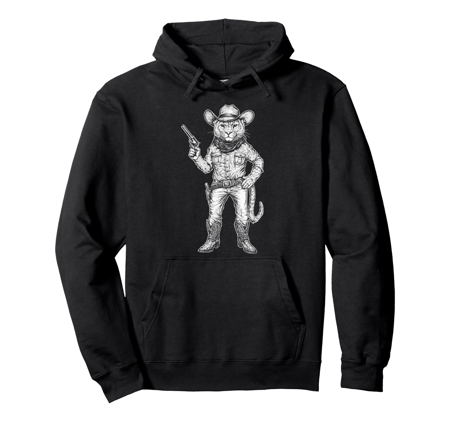 Mountain Lion Western Cowboy Country Hoodie - Fun Novelty Design Men Women - T-Shirt, Sweatshirt, Hoodie