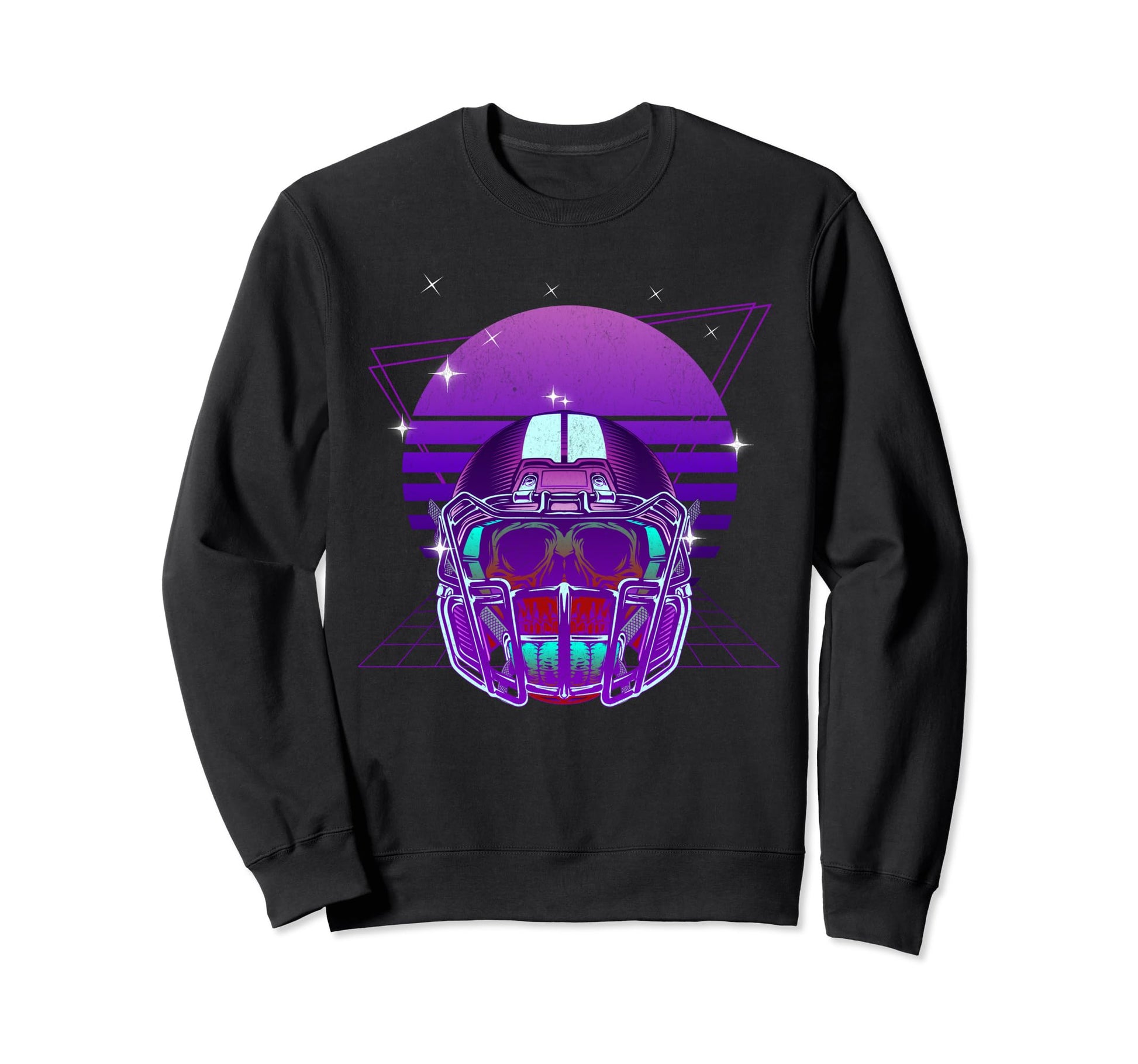 Synthwave Vaporwave Sunset Skull Sweatshirt - Custom Art Print for Adults - T-Shirt, Sweatshirt, Hoodie