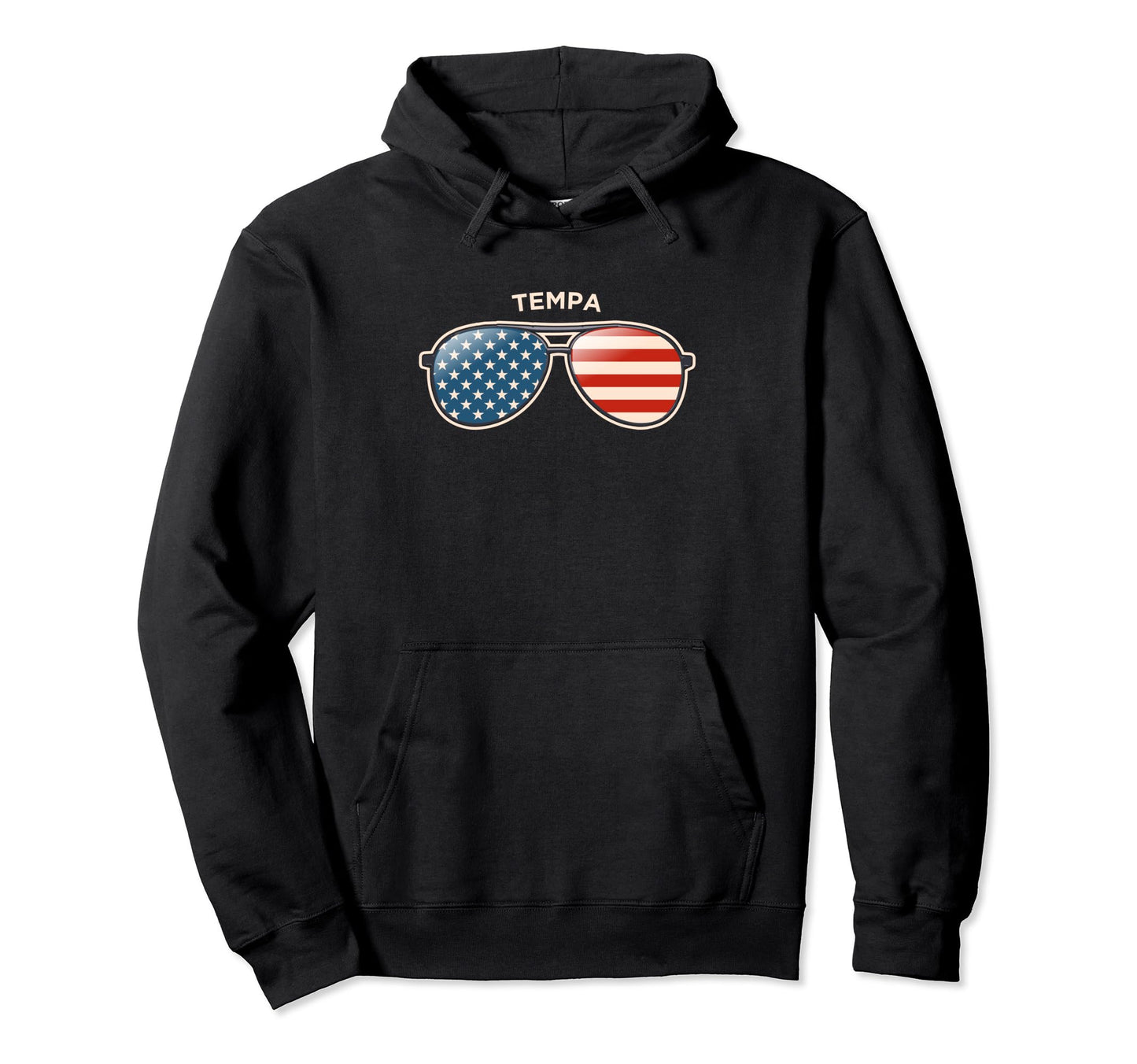 Tempa Wv Us Flag Sunglasses Hoodie - Aesthetic Graphic for Adults - T-Shirt, Sweatshirt, Hoodie