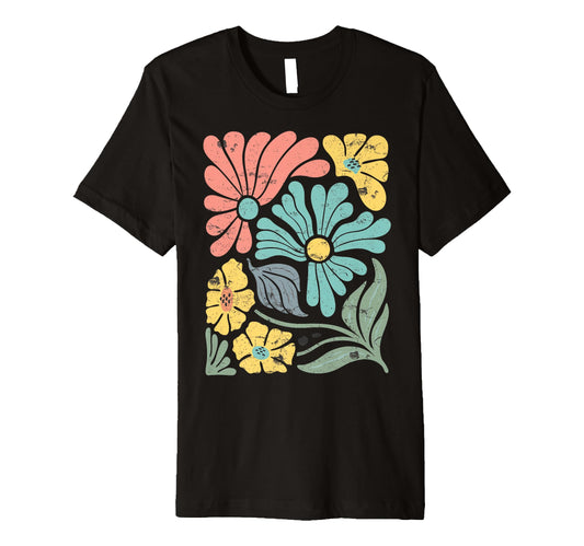 Boho Floral Art Botanical Block T-Shirt - Custom Art Print Men Women - T-Shirt, Sweatshirt, Hoodie