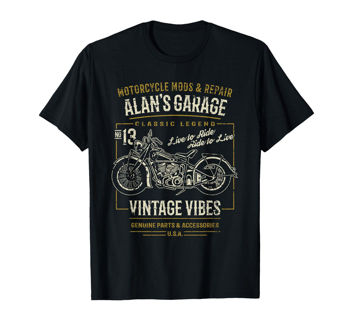 Alans Garage Motorcycle T-Shirt - Novelty Apparel Unisex - T-Shirt, Sweatshirt, Hoodie