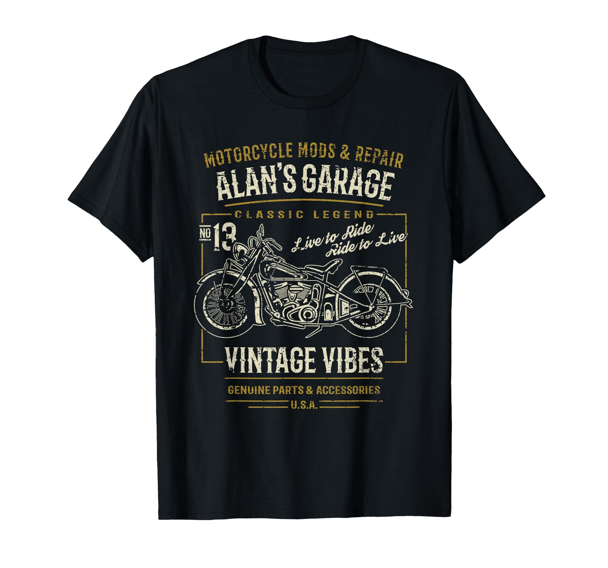 Alans Garage Motorcycle T-Shirt - Novelty Apparel Unisex - T-Shirt, Sweatshirt, Hoodie
