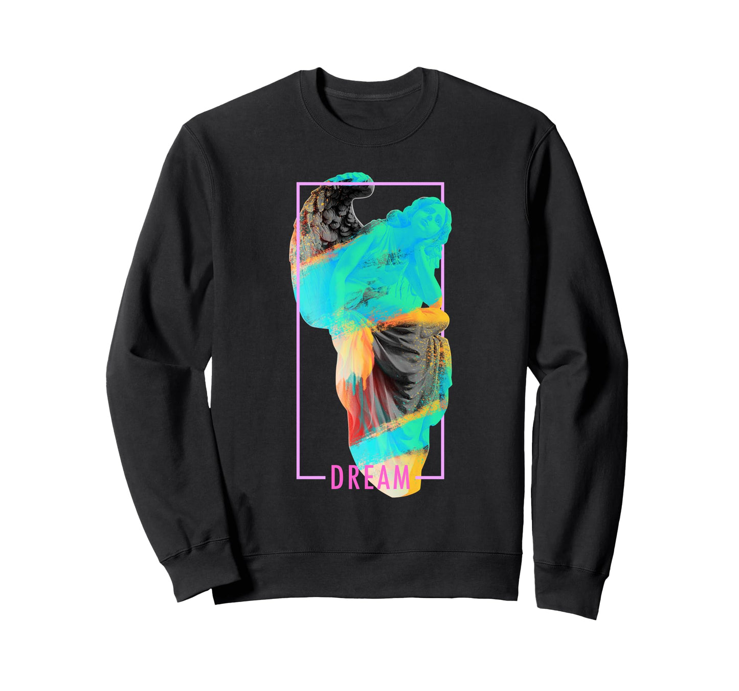 Dream Angel Statue Vaporwave Sweatshirt - Minimalist Print for Adults - T-Shirt, Sweatshirt, Hoodie