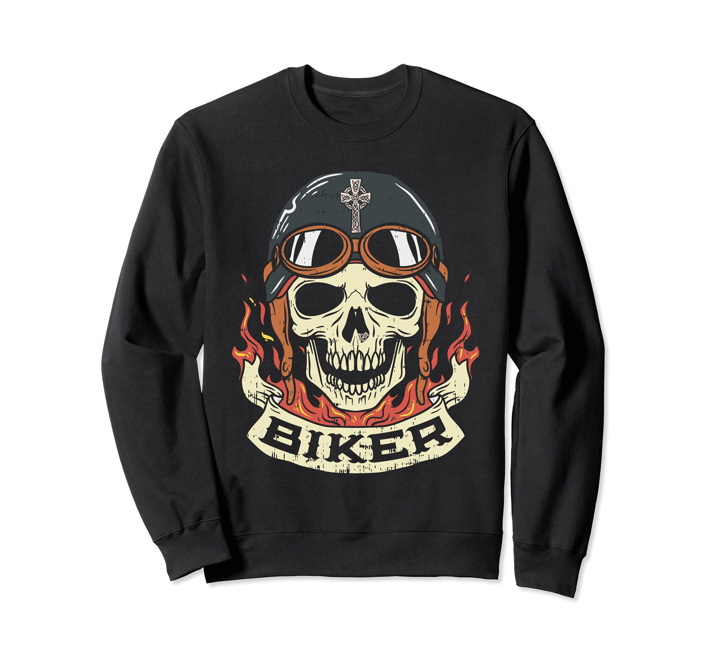 Motorcycle Biker Skull Biker Sweatshirt - Custom Art Print Unisex - T-Shirt, Sweatshirt, Hoodie