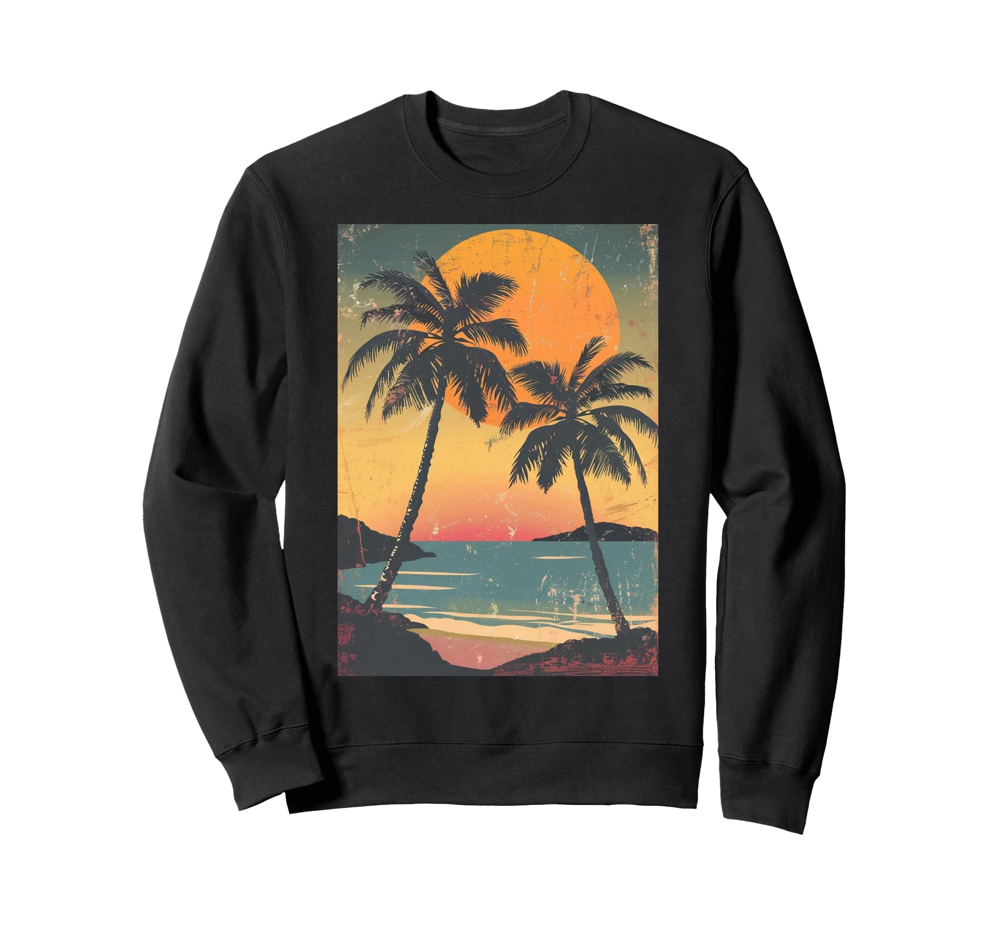 Hawaii Sunset Minimalist Vaporwave Sweatshirt - Streetwear Style for Adults - T-Shirt, Sweatshirt, Hoodie