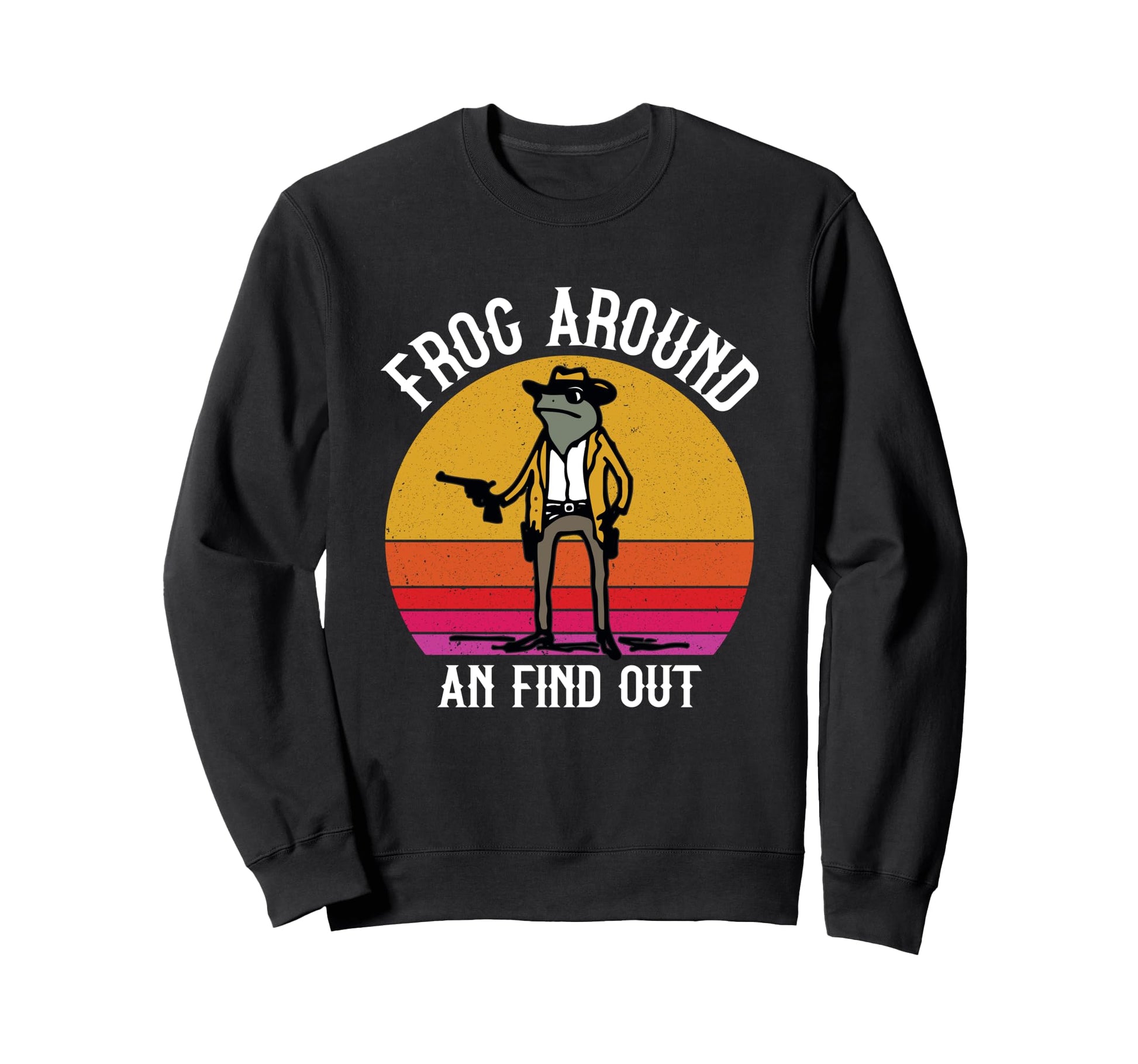 Funny Frog Cowboy Western Culture Sweatshirt - Unique Graphic for Adults - T-Shirt, Sweatshirt, Hoodie