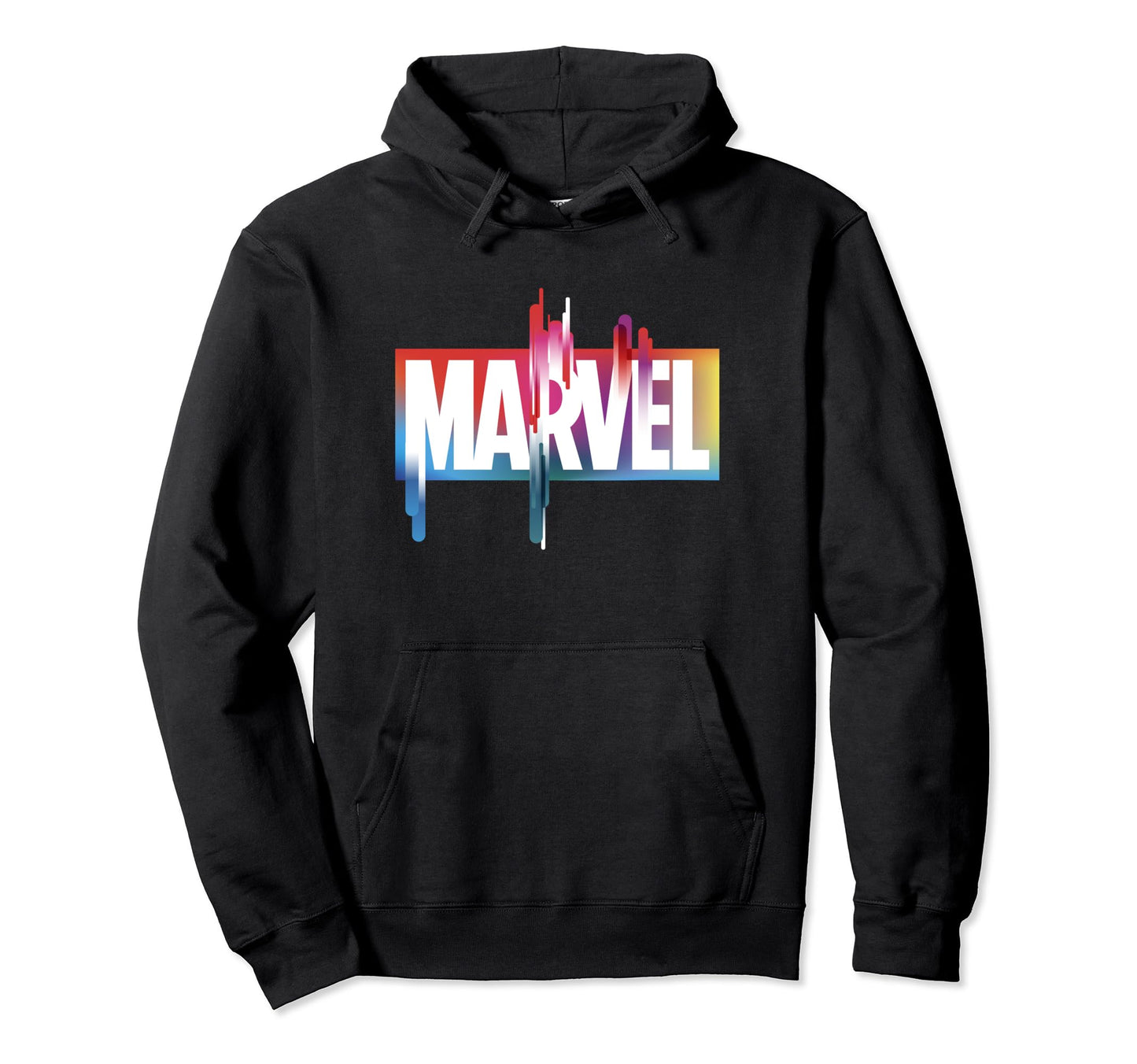 Marvel Comics Rainbow Paint Smear Block Logo Hoodie - Trendy Graphic Unisex - T-Shirt, Sweatshirt, Hoodie