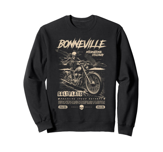 Bonneville Salt Flats Motorcycle Sweatshirt - Unique Graphic Men Women - T-Shirt, Sweatshirt, Hoodie