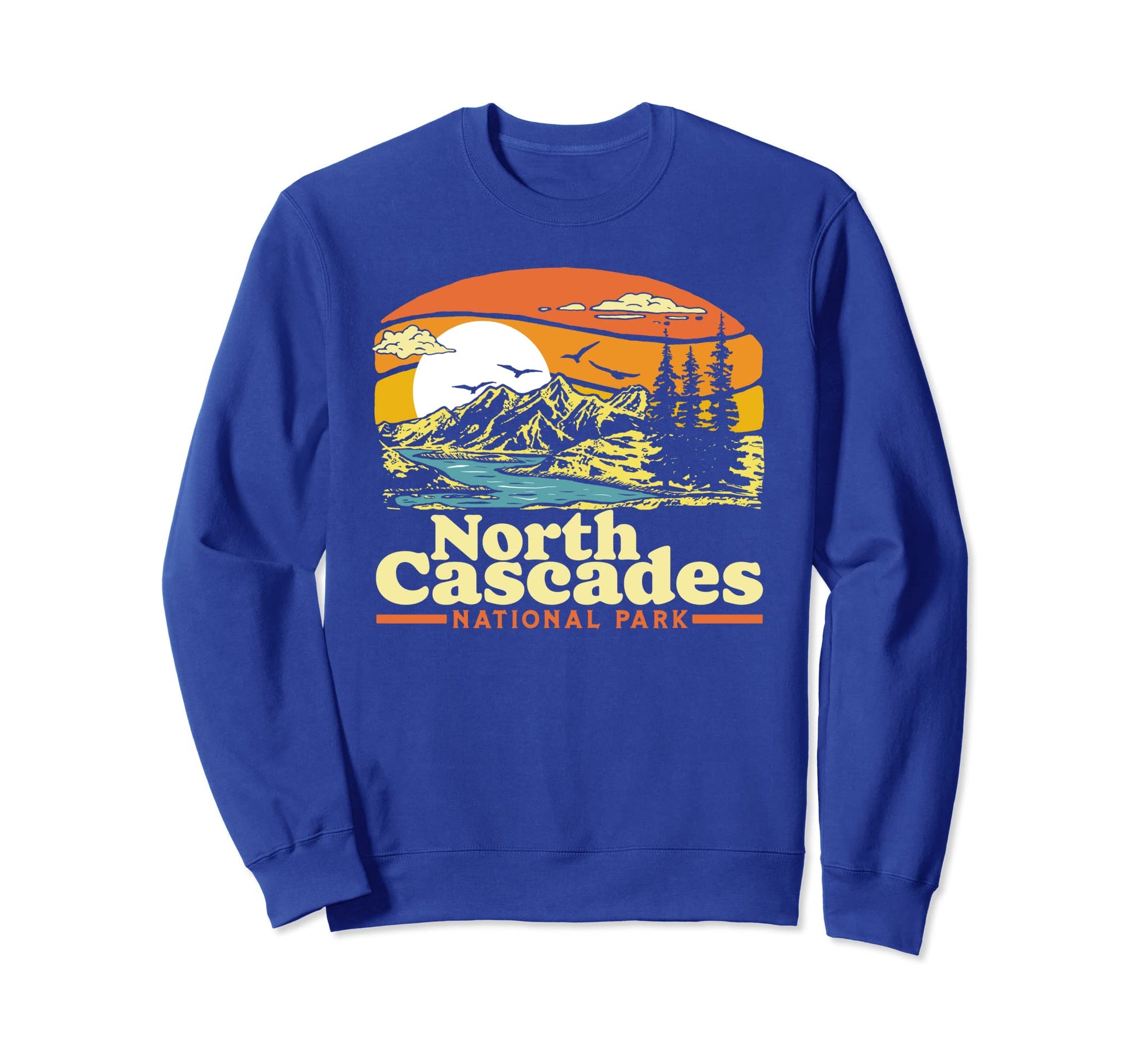 North Cascades National Park 80S Sweatshirt - Graphic Print Men Women - T-Shirt, Sweatshirt, Hoodie