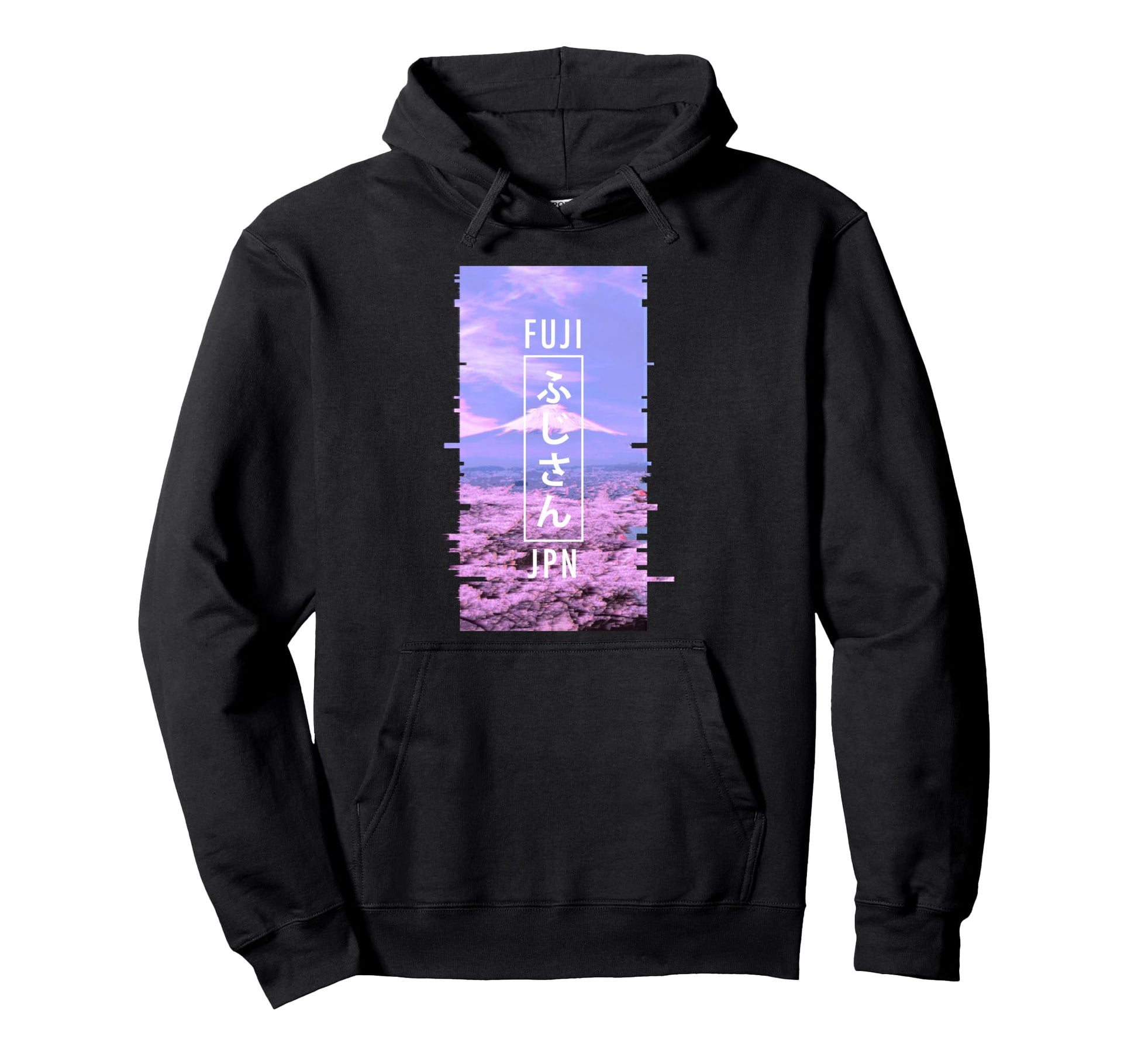 Mt Fuji Japan Glitch Art Japanese Hoodie - Aesthetic Graphic Men Women - T-Shirt, Sweatshirt, Hoodie