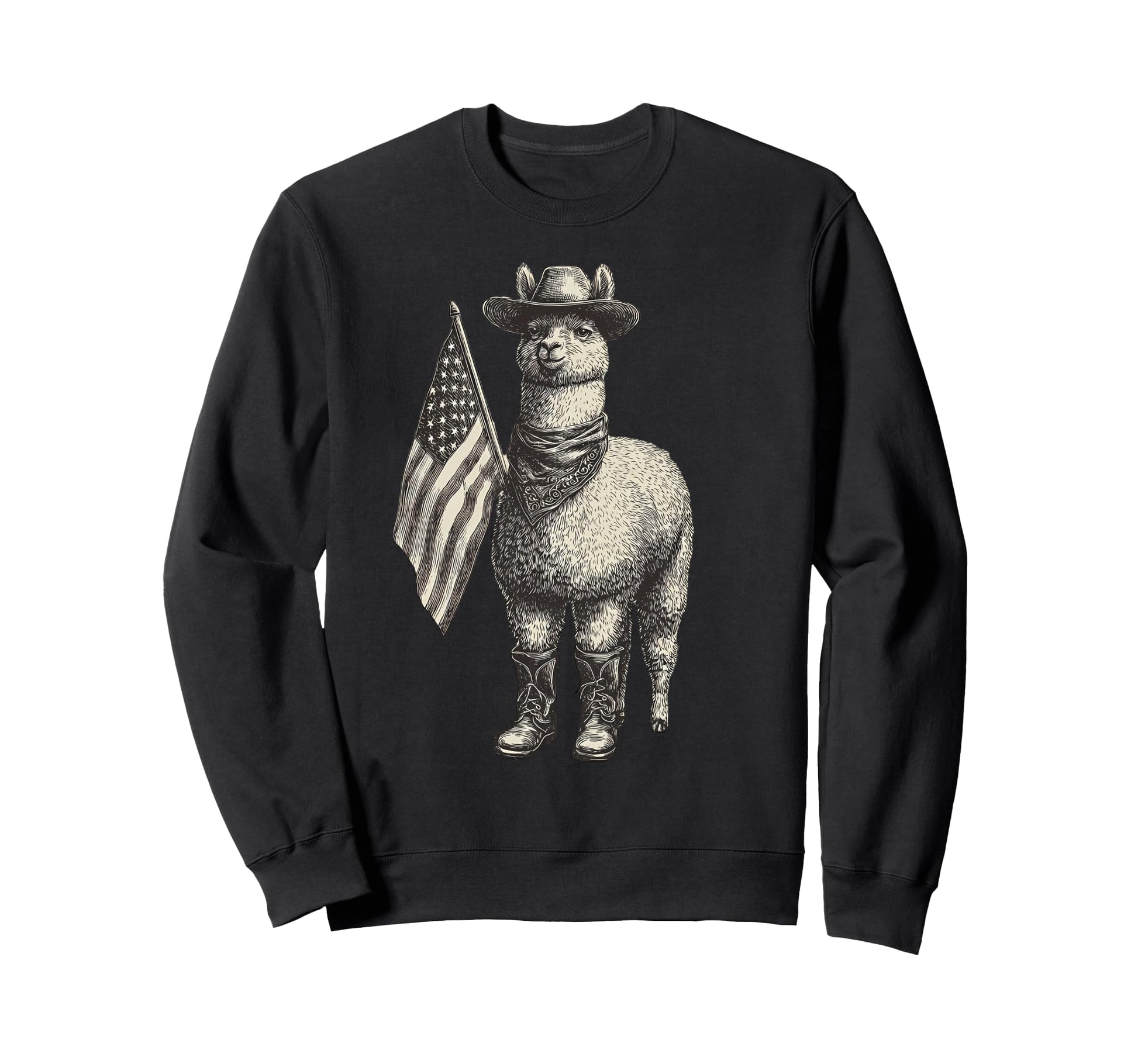 Alpaca Cowboy Rodeo Cowgirl Sweatshirt - Fun Novelty Design for Adults - T-Shirt, Sweatshirt, Hoodie