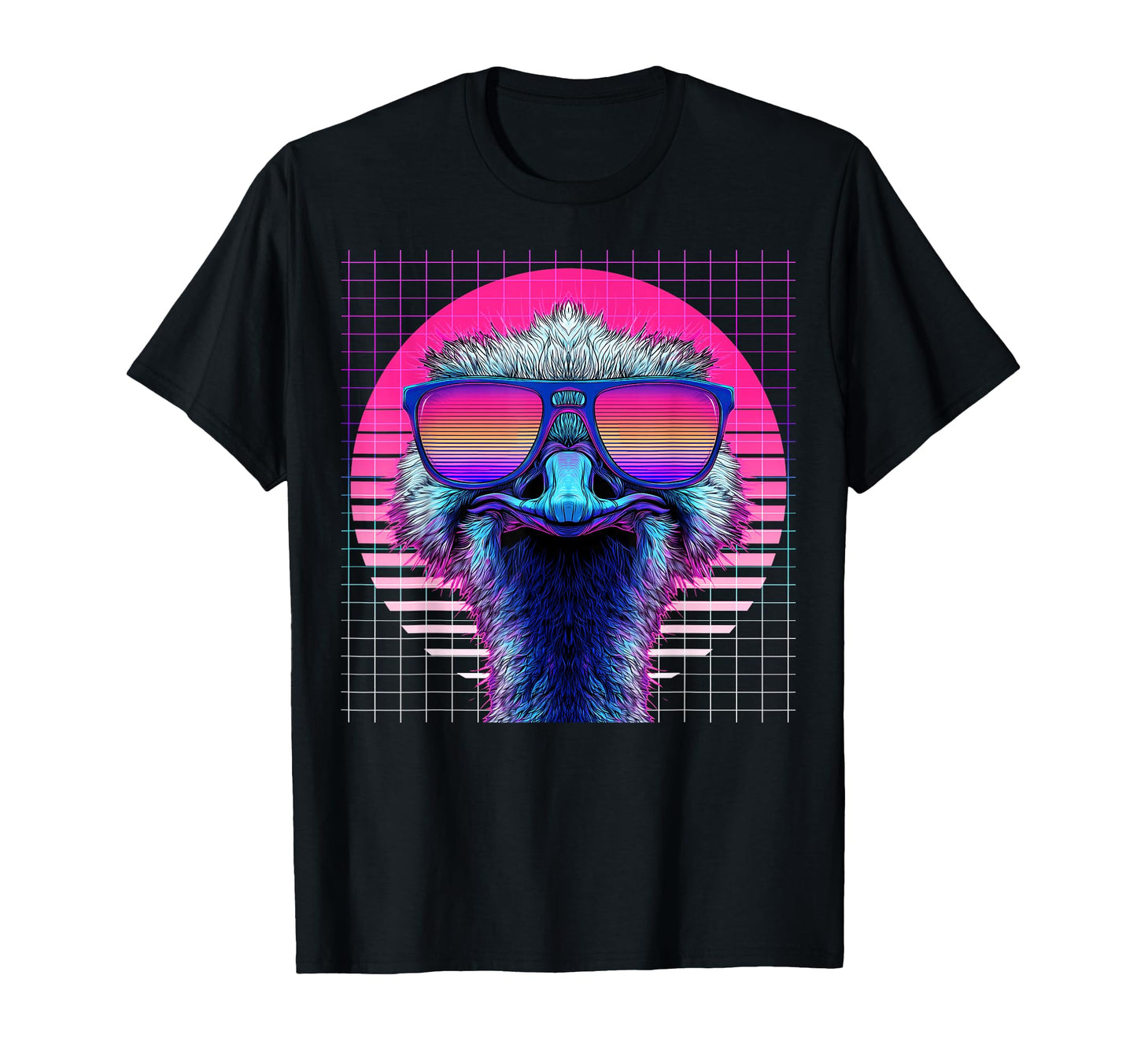 Ostrich Sunglasses Animal Vaporwave T-Shirt - Unique Graphic Unisex - T-Shirt, Sweatshirt, Hoodie